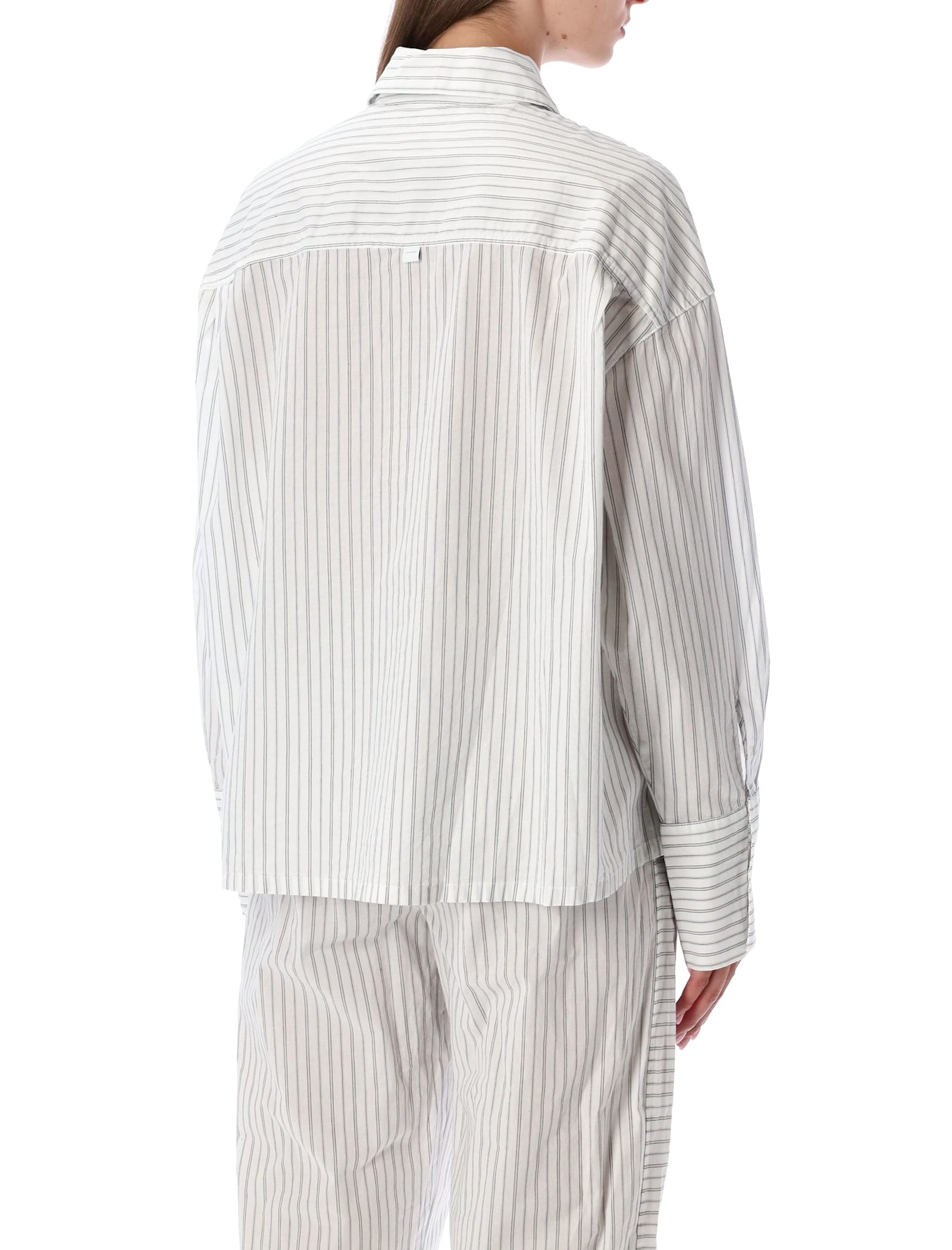 Calvin Klein Pinstripe Shirt In White