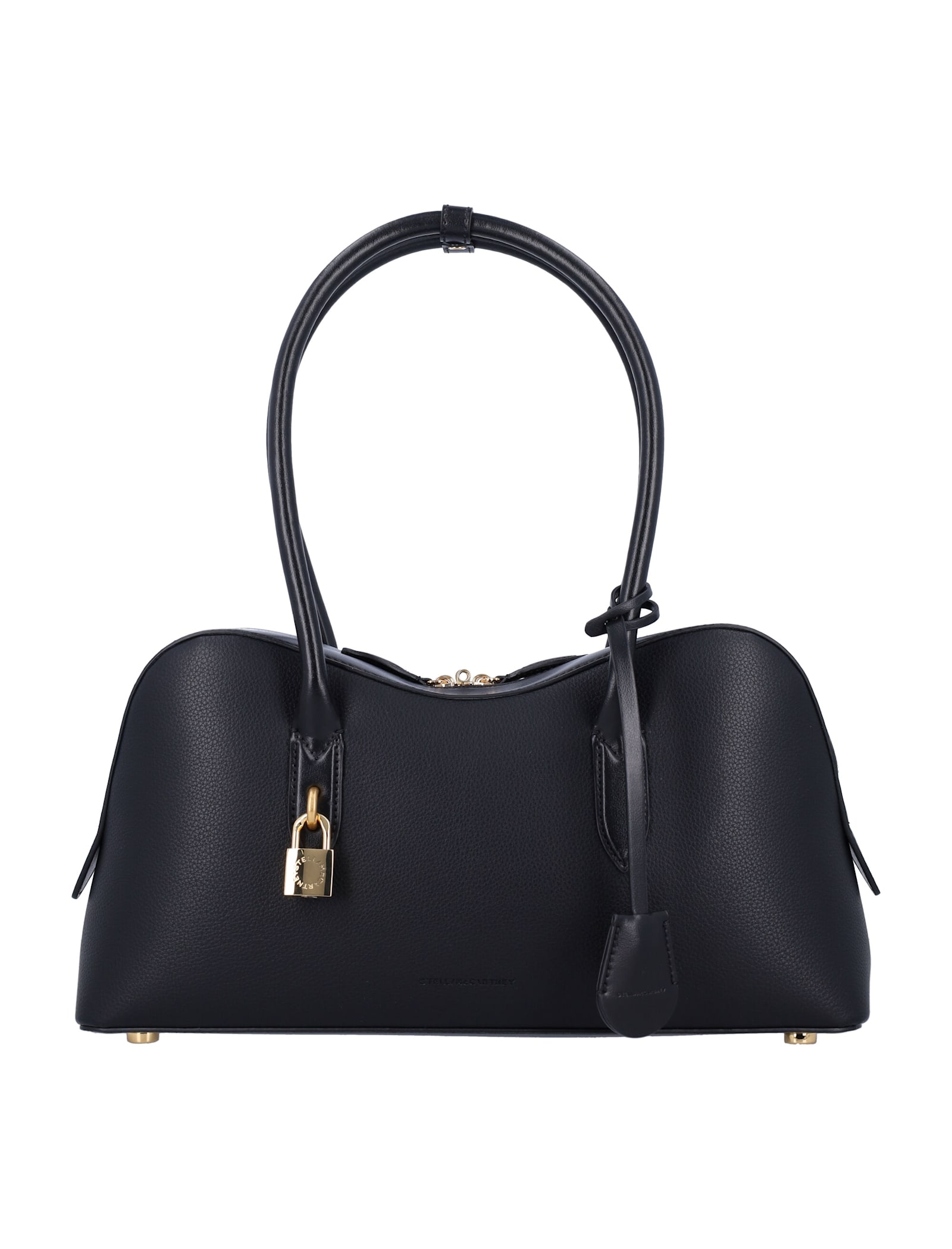 Stella Mccartney Structured Shape Shoulder Bag With Gold-tone Hardware In Black