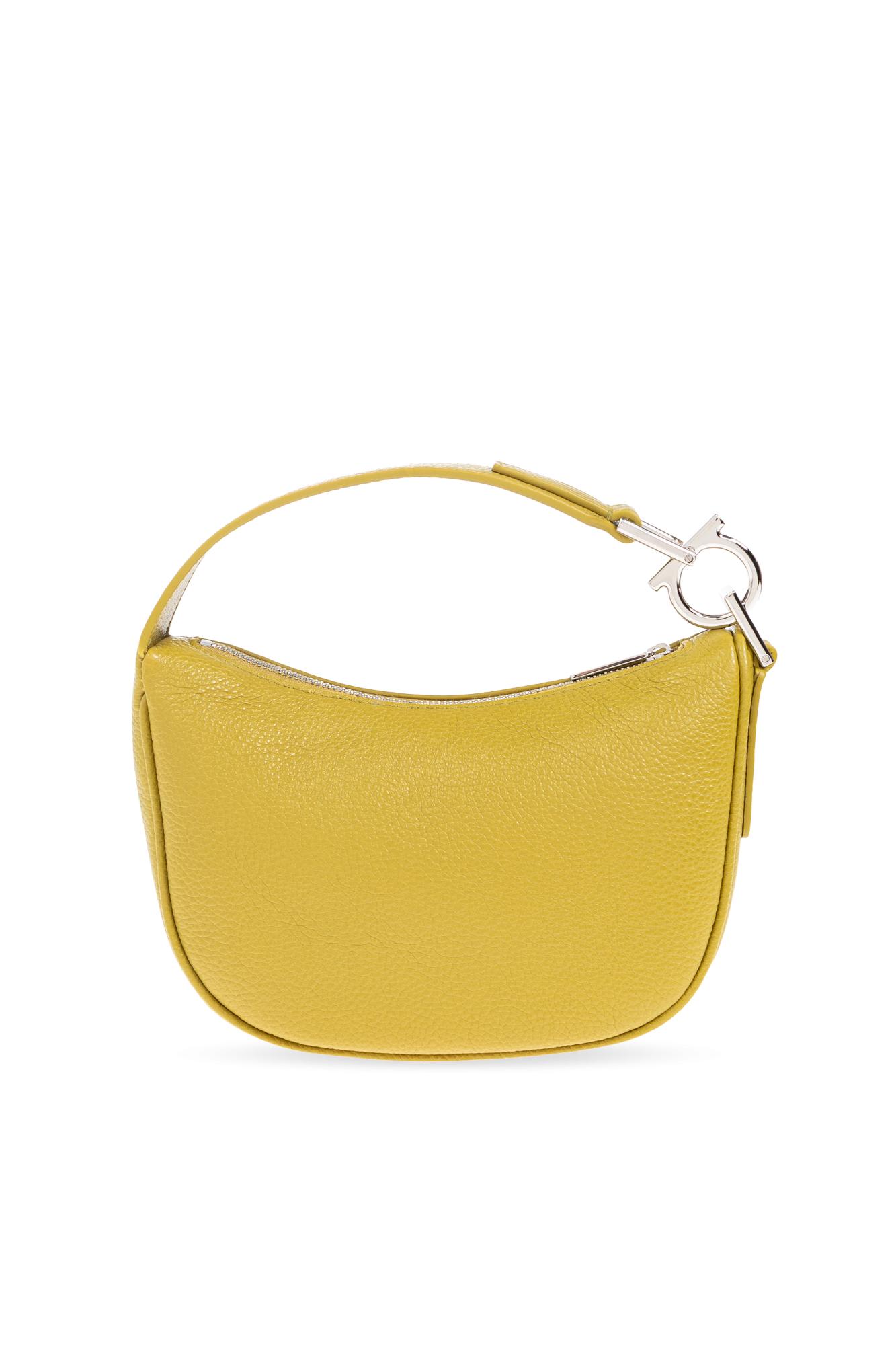 Ferragamo Leather Handbag In Gold