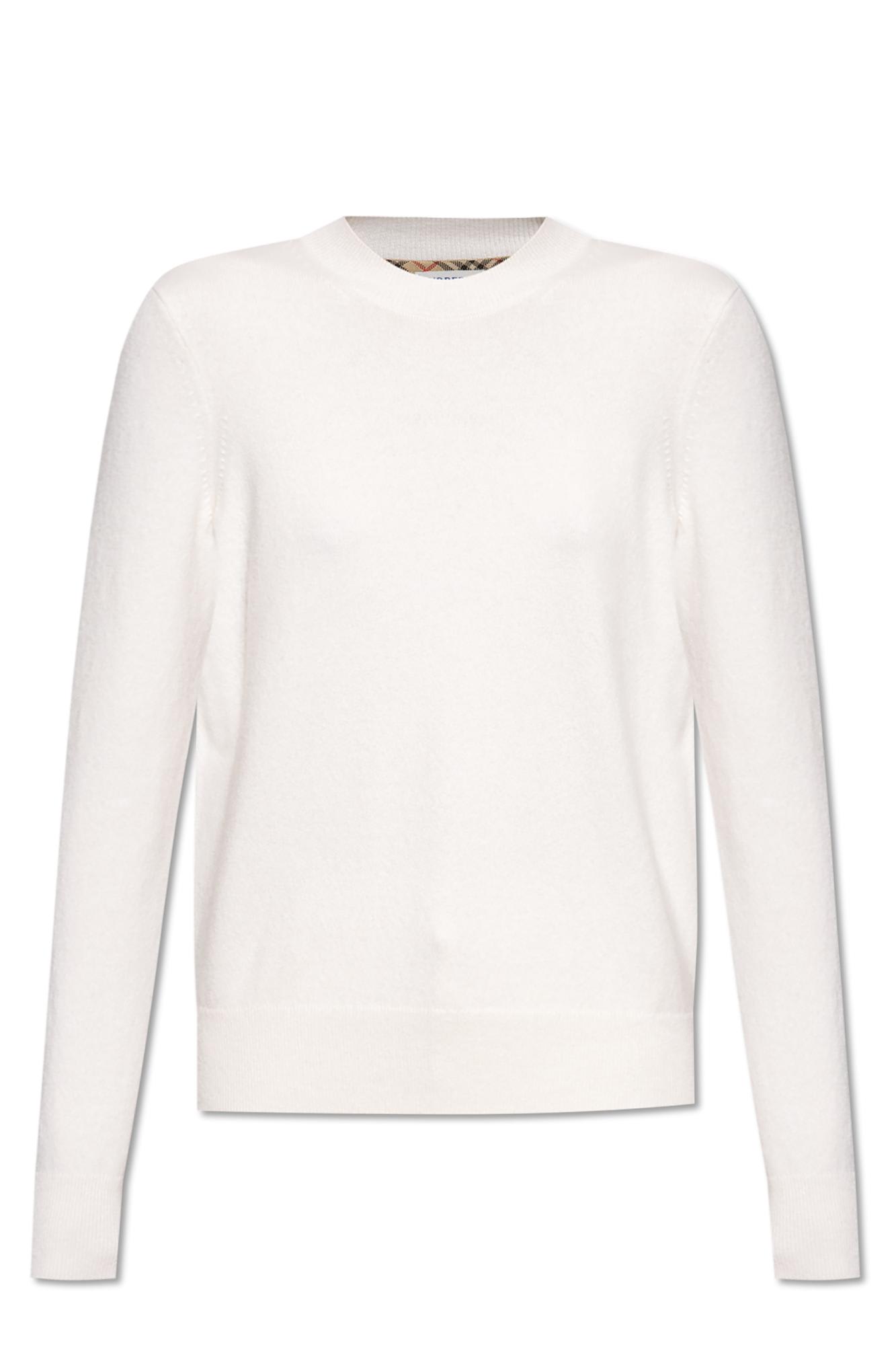 Burberry Cashmere Sweater In White