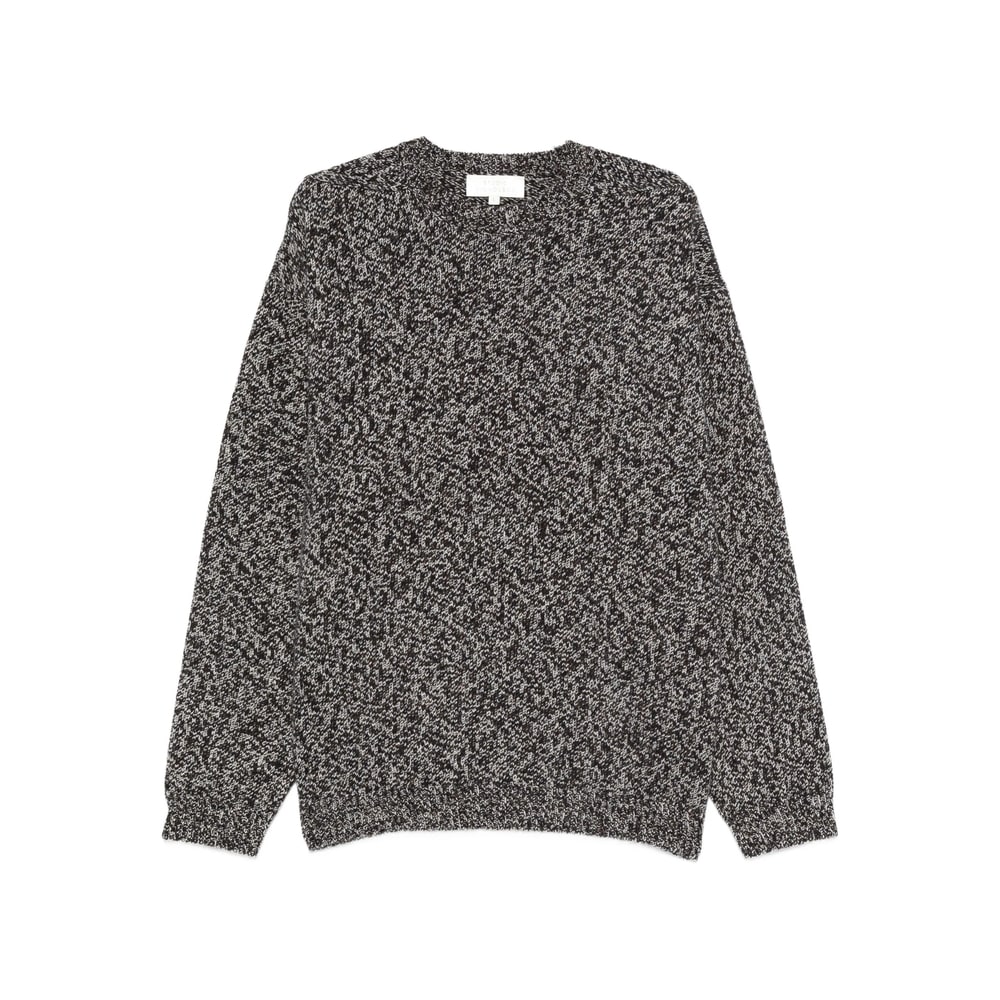 Studio Nicholson Textured Knit Long Sleeve Sweater In Gray