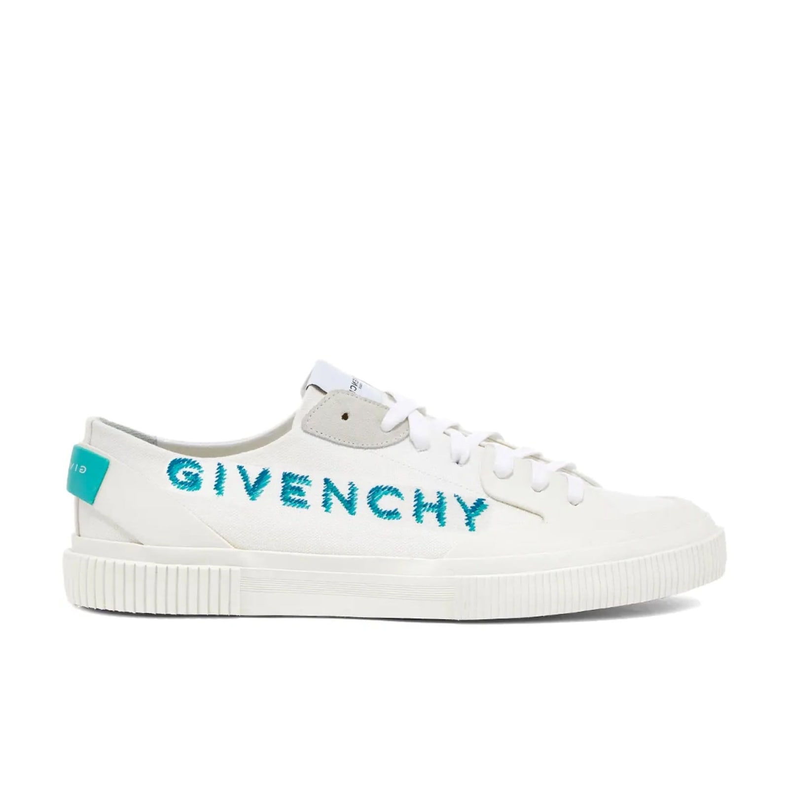 Shop Givenchy Logo Canvas Sneakers In White