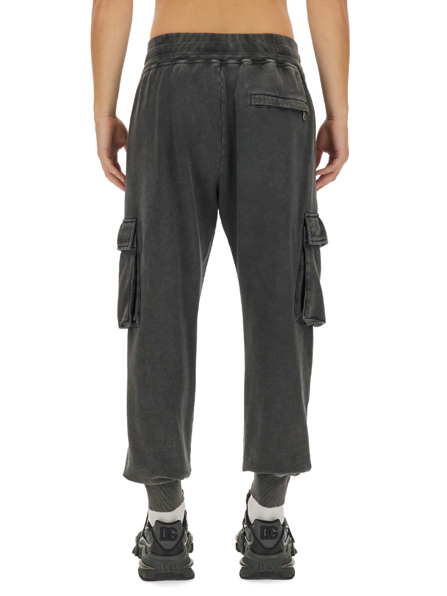 Shop Dolce & Gabbana Jogging Pants With Logo In Grey