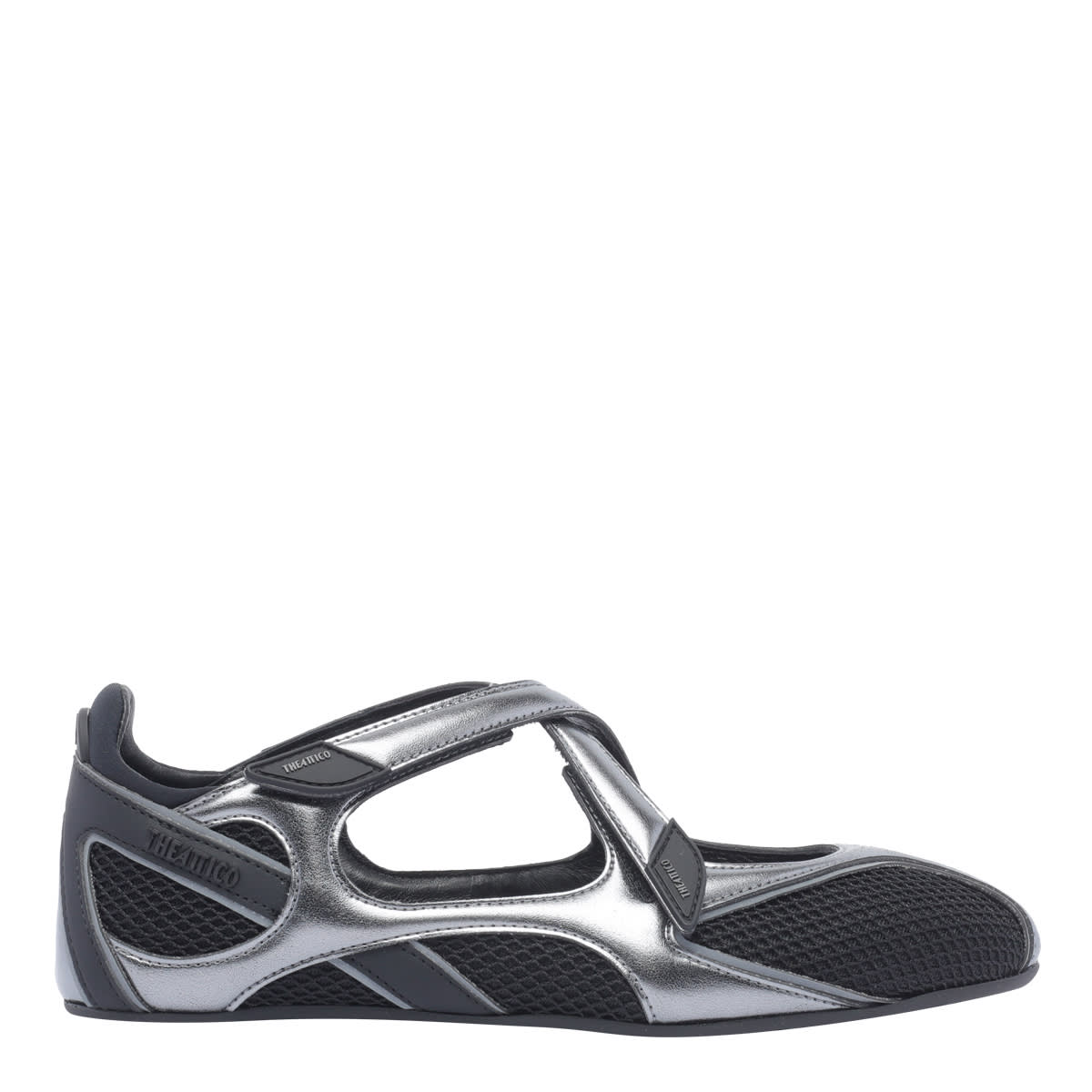 Attico Floor 01 Mesh And Leather Ballerinas Flat