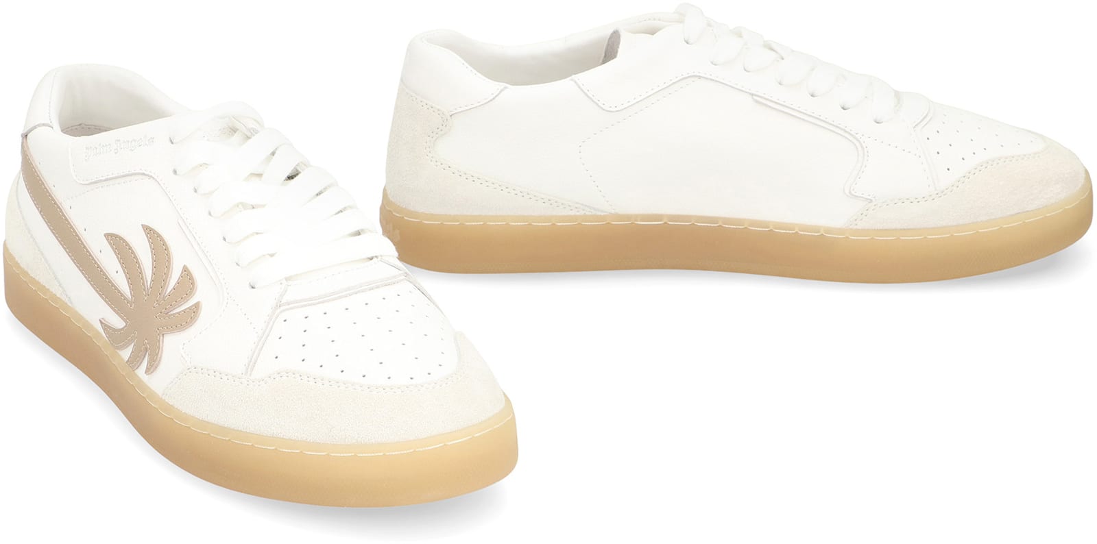 Palm Angels Sneakers Low-top New Palm 1 In Leather In Neutral
