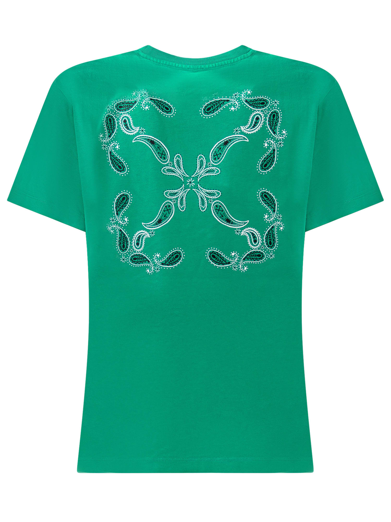 Shop Off-white Bandana T-shirt In Green Black
