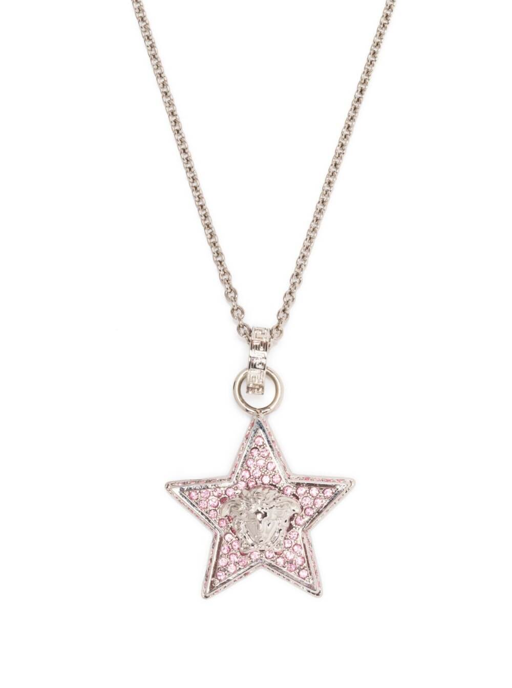 Shop Versace Star Pendant Chain Necklace In Brass Woman In Metallic