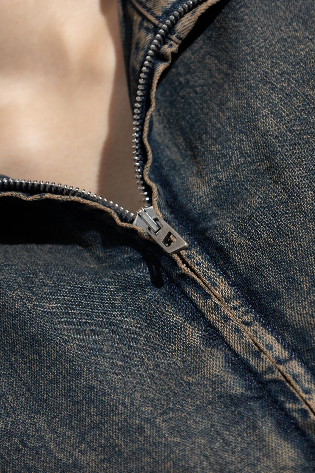 Diesel Denim Jacket `de-flower-s` In Gray