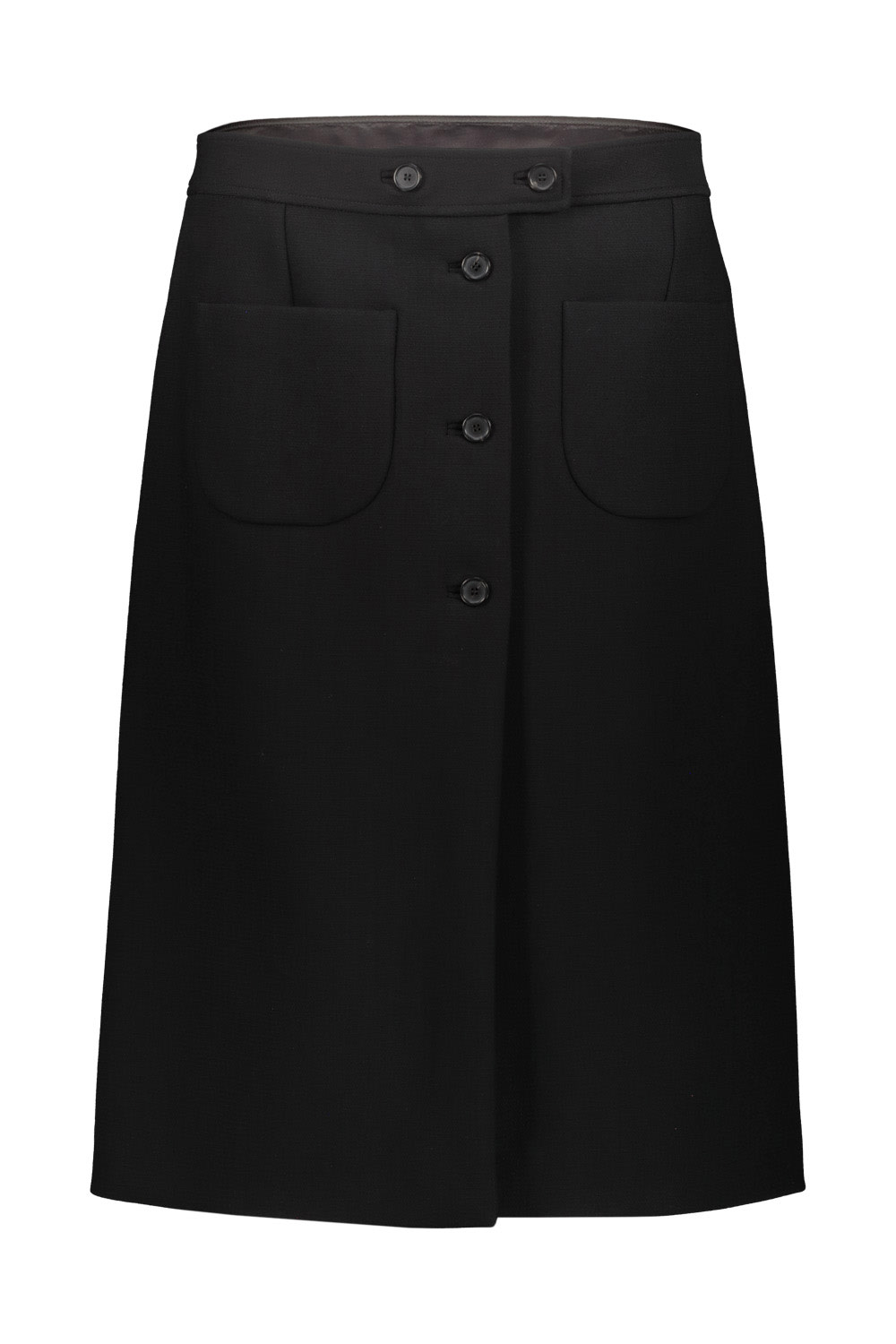 Shop Courrèges Double Pokets Crepe Skirt In Black