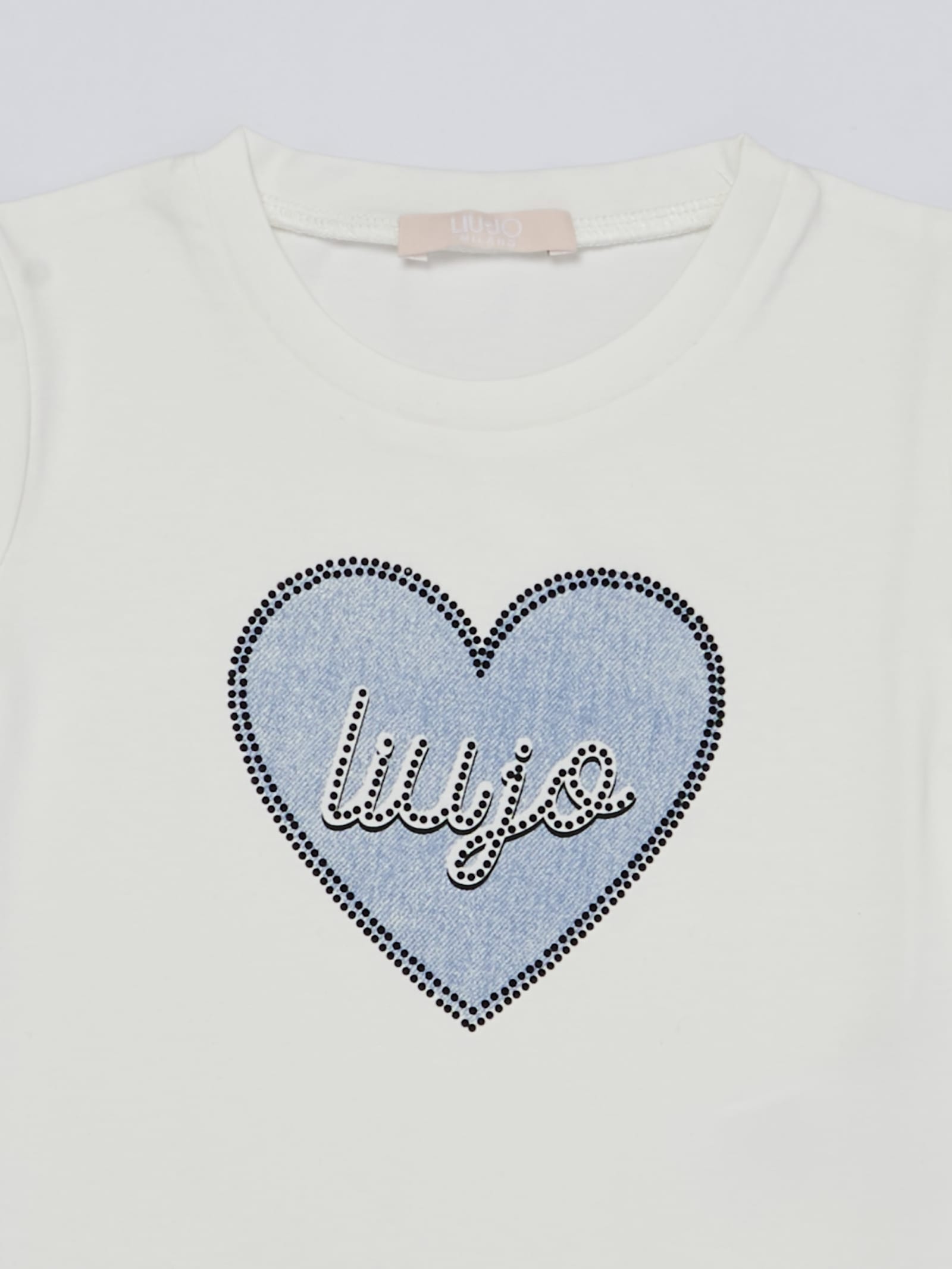 Shop Liu •jo T-shirt T-shirt In Bianco-blu
