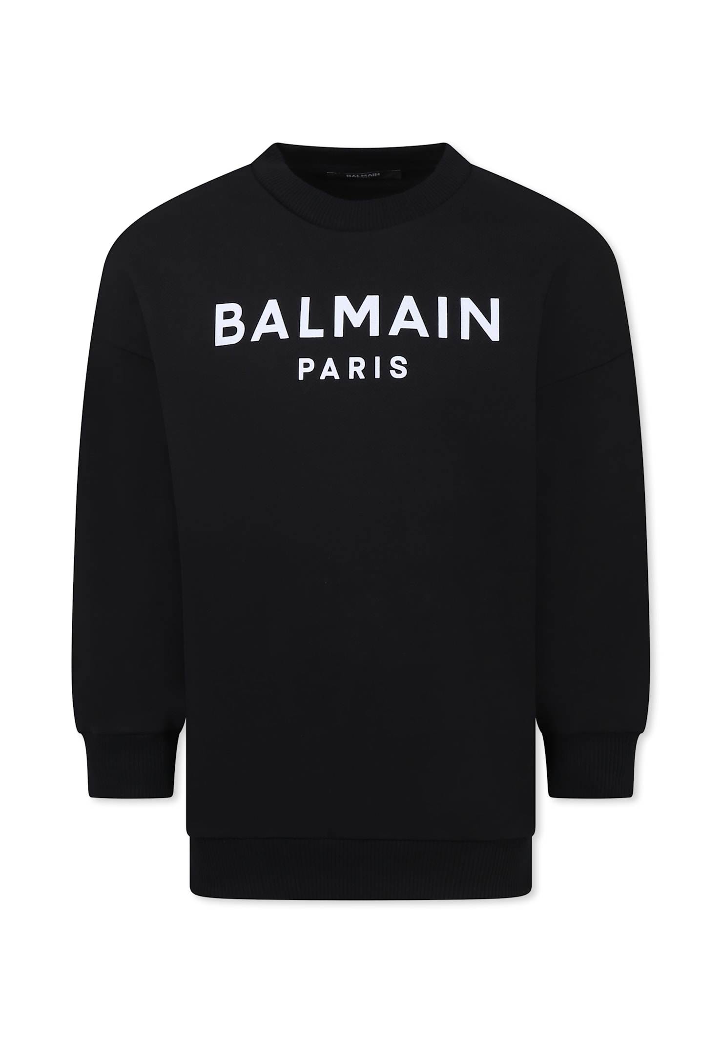 BALMAIN BLACK SWEATSHIRT FOR KIDS WITH LOGO