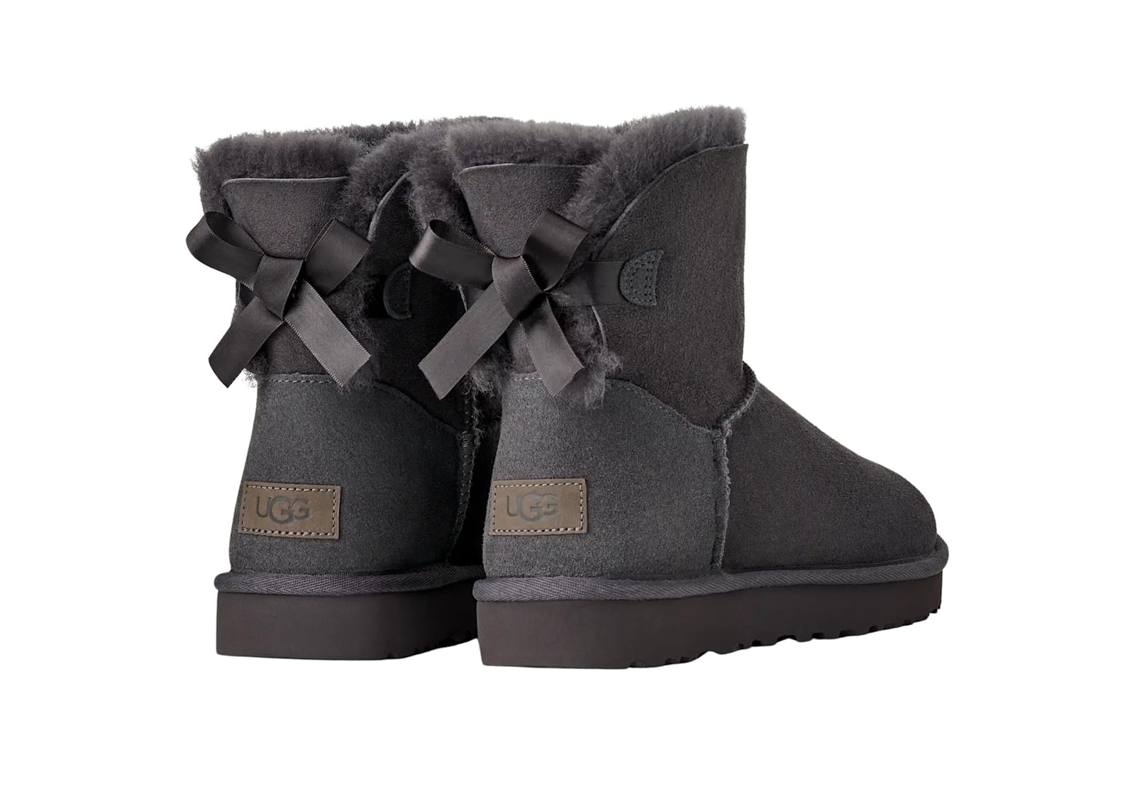 Ugg Mini Bailey Bow Ii Shearling Fur Boots In Black