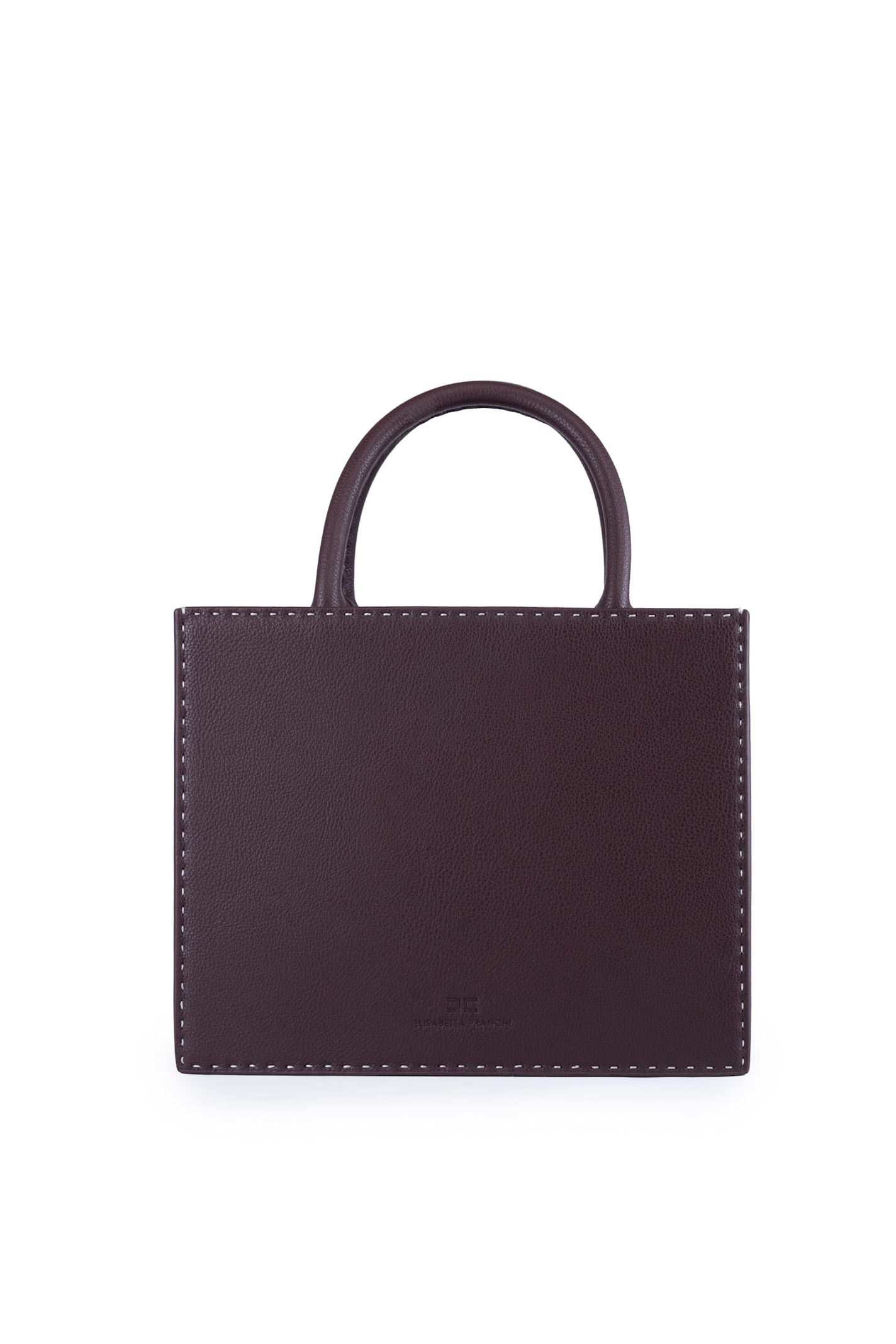 ELISABETTA FRANCHI SMALL LEATHER-EFFECT HANDBAG WITH STITCHING