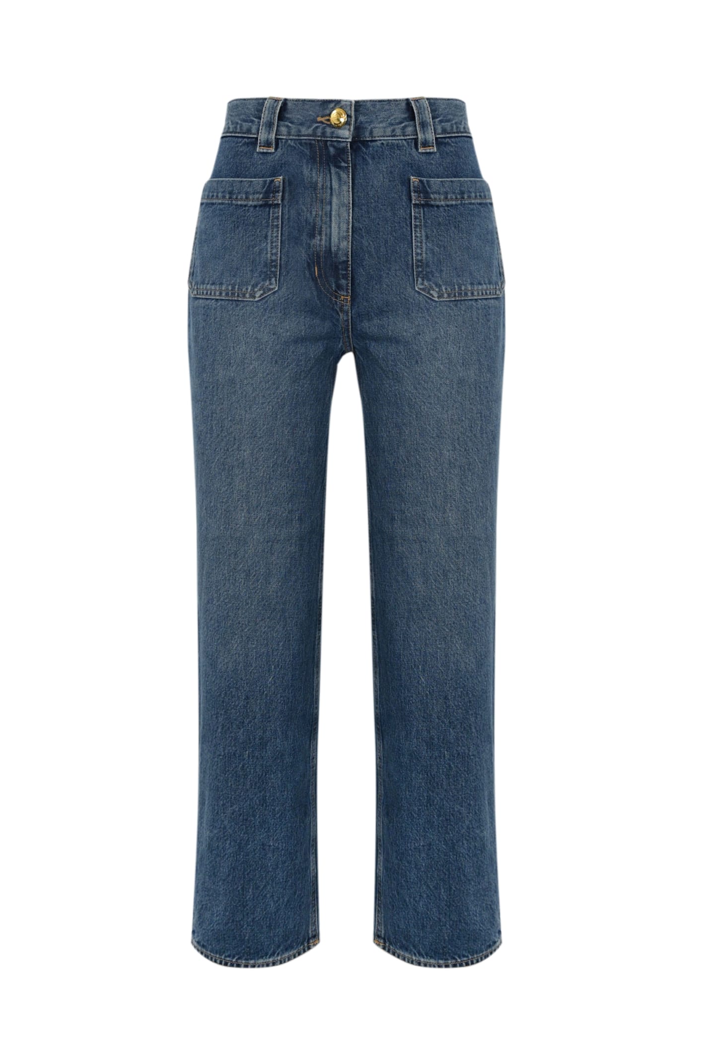 Elisabetta Franchi Regular Palazzo Jeans In Denim Vintage