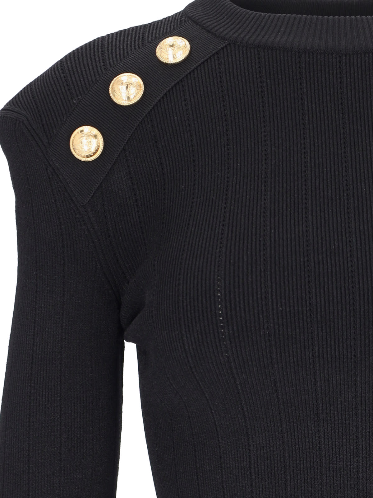 Shop Balmain Crew-neck Sweater In Black