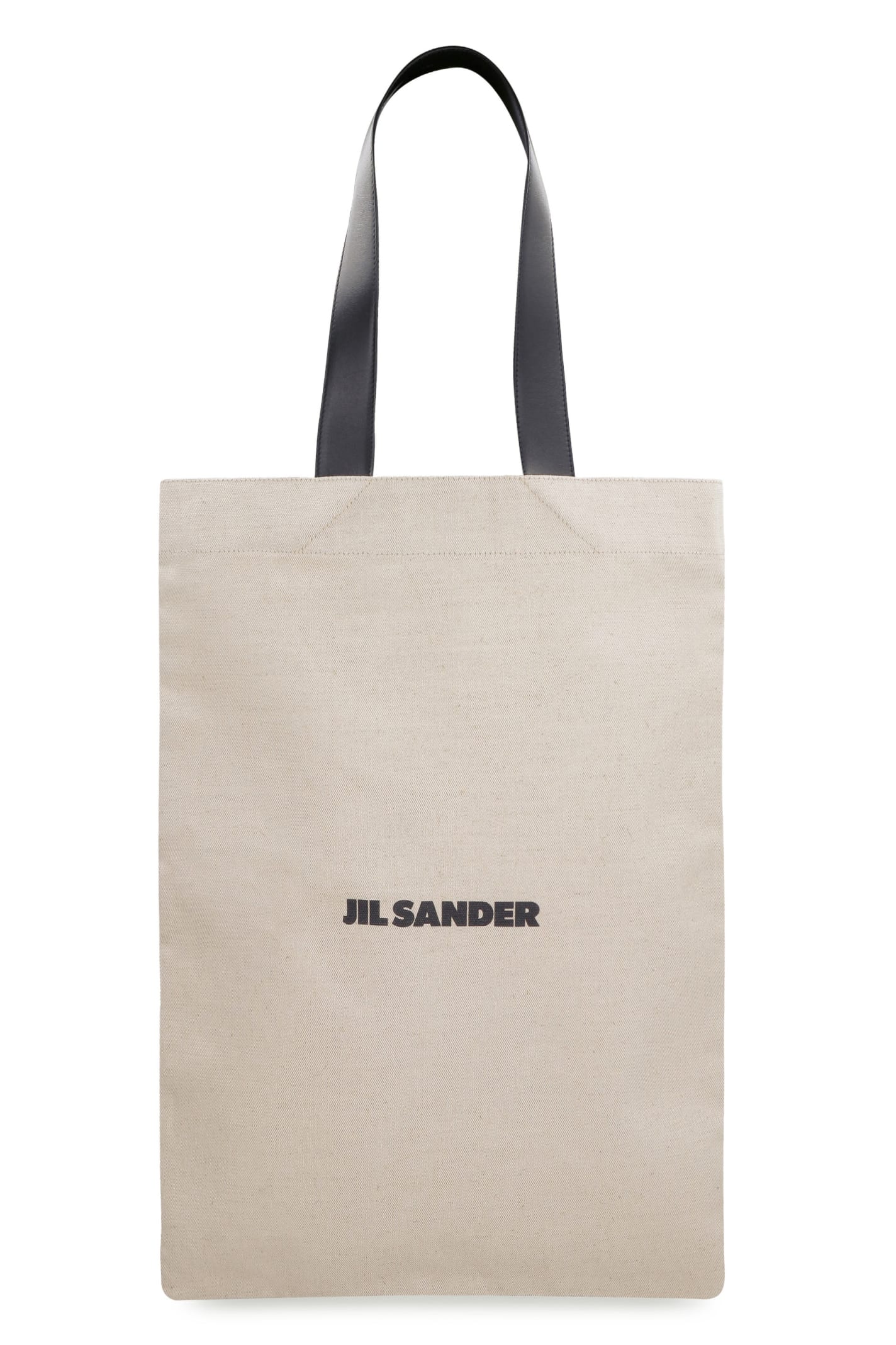 Shop Jil Sander Canvas Tote Bag In Ecru