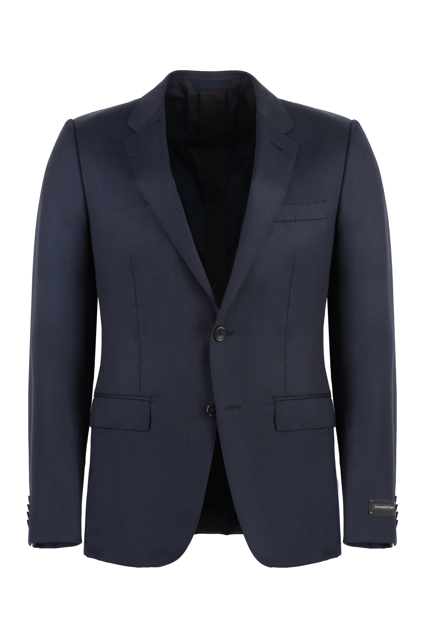 Shop Z Zegna Wool And Silk Blend Two-pieces Suit In Blue