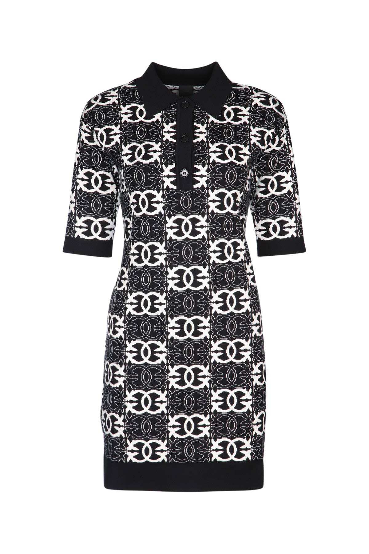 Pinko Love Birds Dress In Viscose Blend In Multi