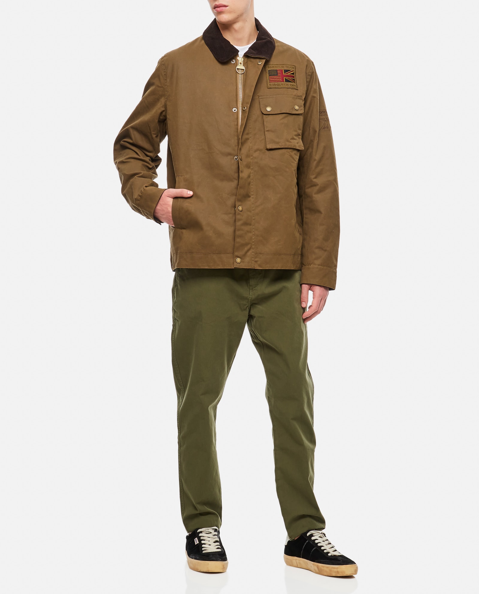 Shop Barbour Workers Wax Jacket In Beige