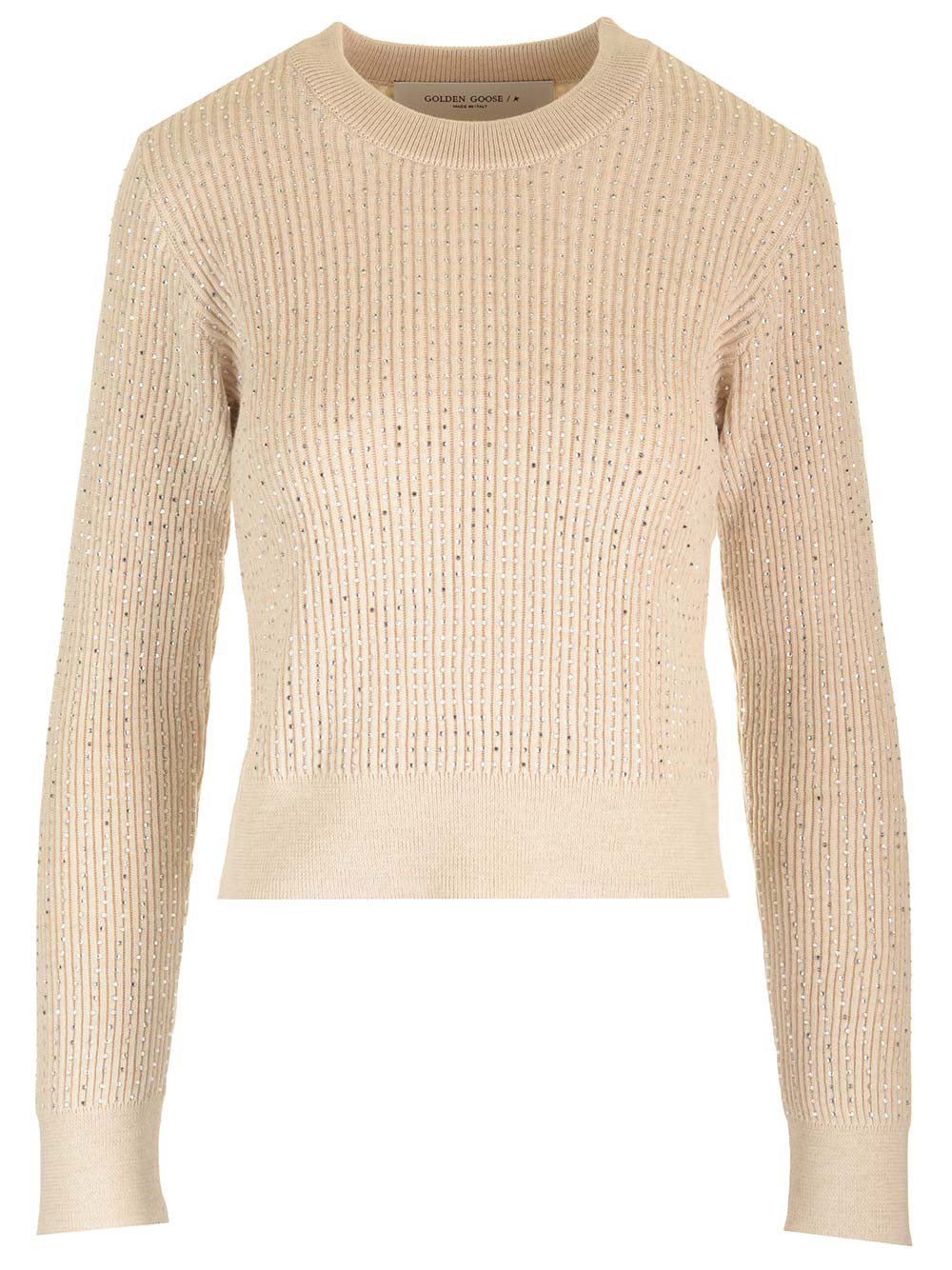 Shop Golden Goose Ribbed Wool Sweater In Beige