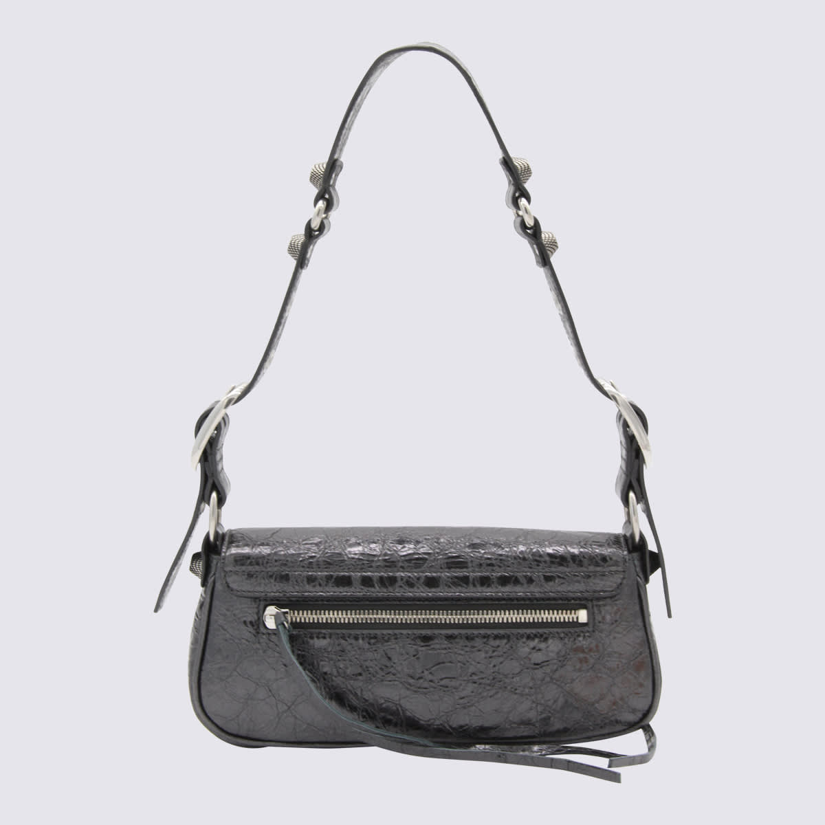 Shop Balenciaga Grey Leather Le Cagole Crossbody Bag