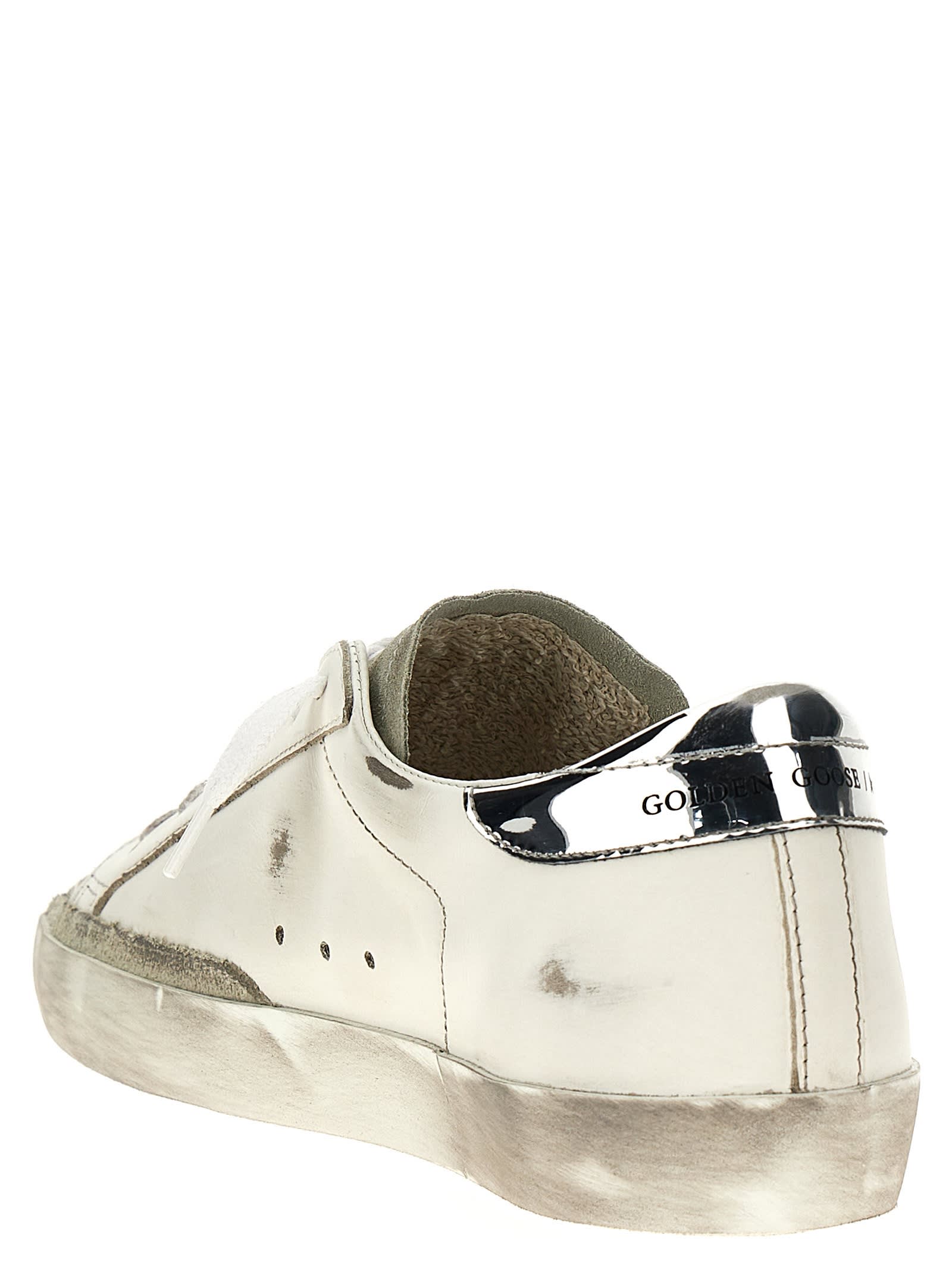 Shop Golden Goose Superstar Sneakers In Silver