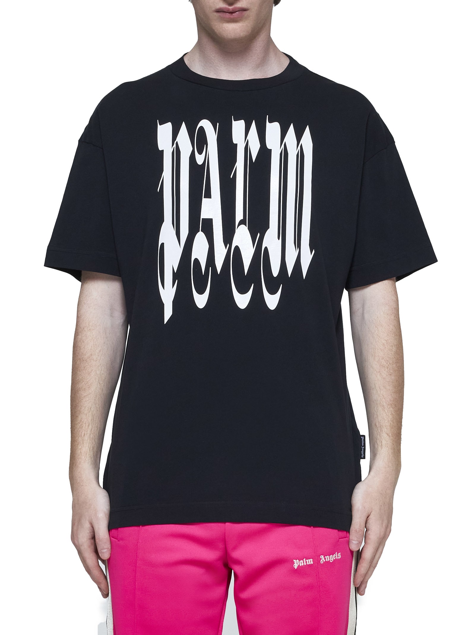 Shop Palm Angels T-shirt In Black Off White