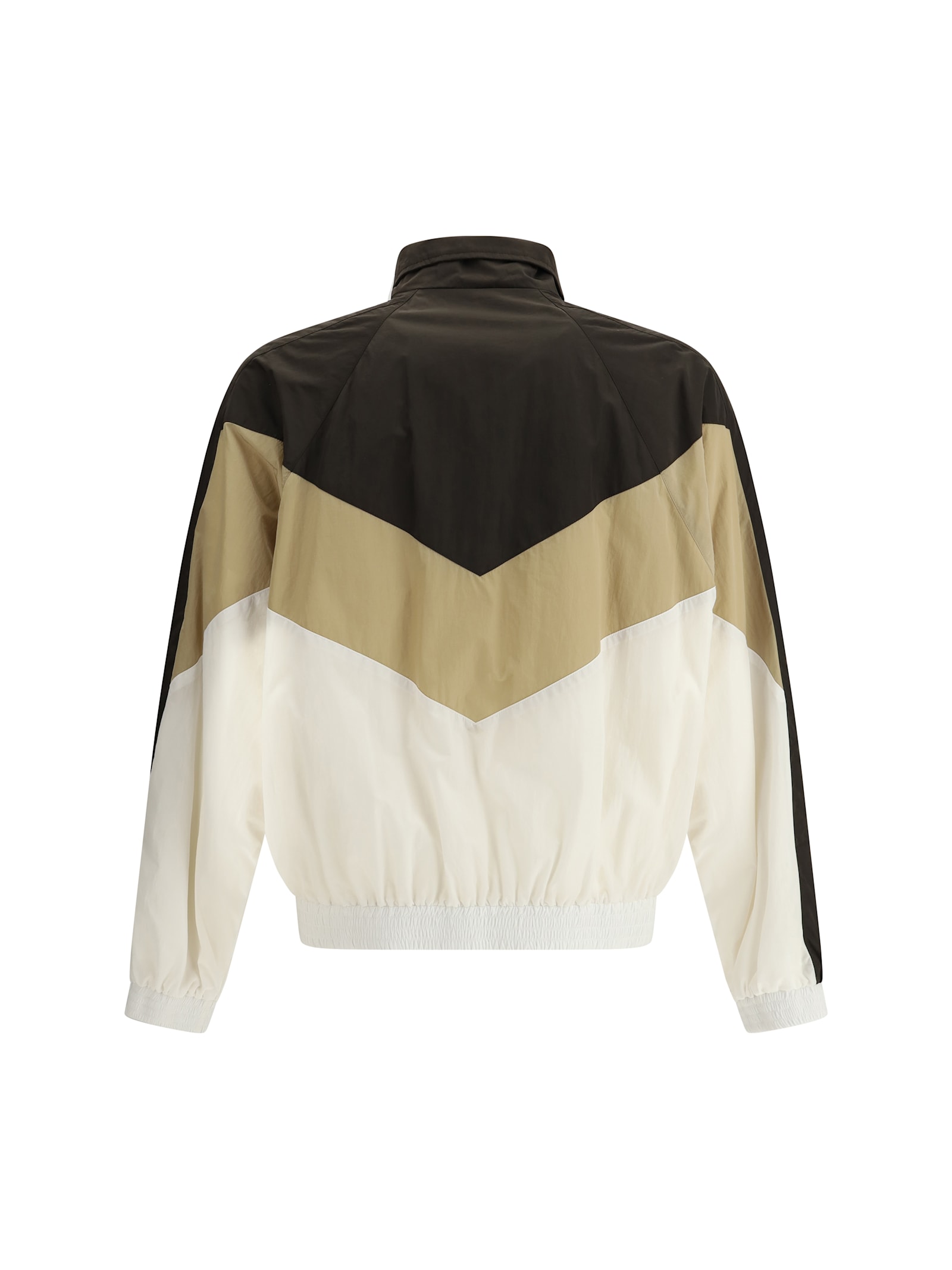 Saint Laurent Men's Veste De Sport Decou In Marron Ebene/ecru/be