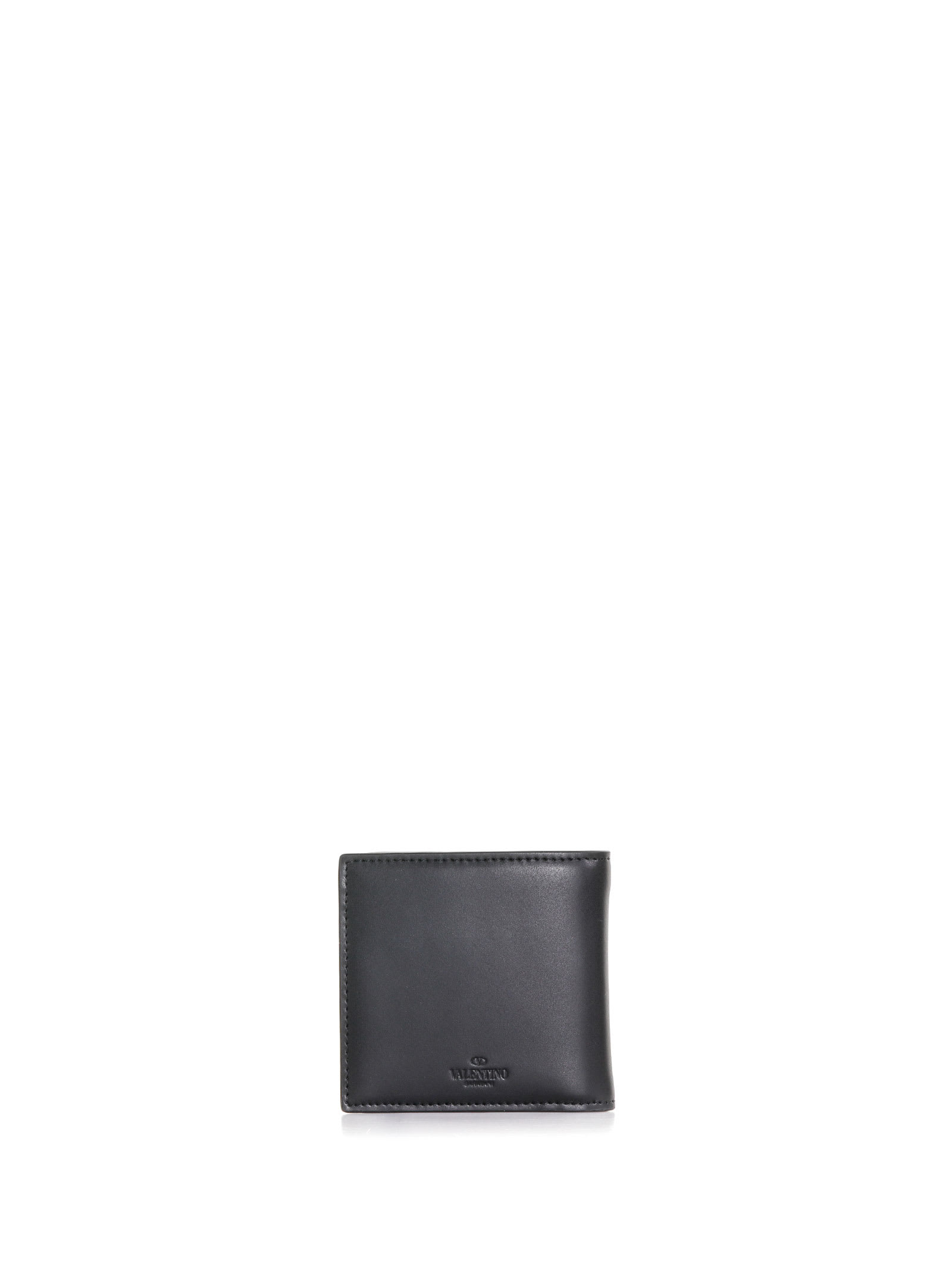 Shop Valentino Vltn Logo Printed Wallet In Nero Bianco