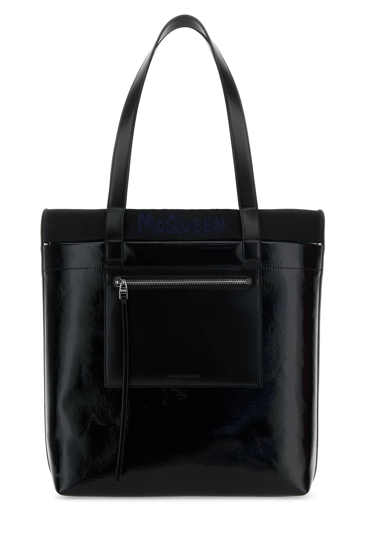 Shop Alexander Mcqueen Ns Mcqueen Shopper In Blackblue