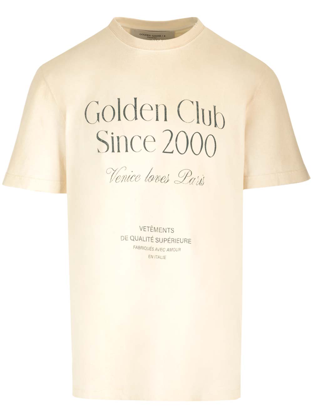 Shop Golden Goose Regular Fit T-shirt In Heritage White/green