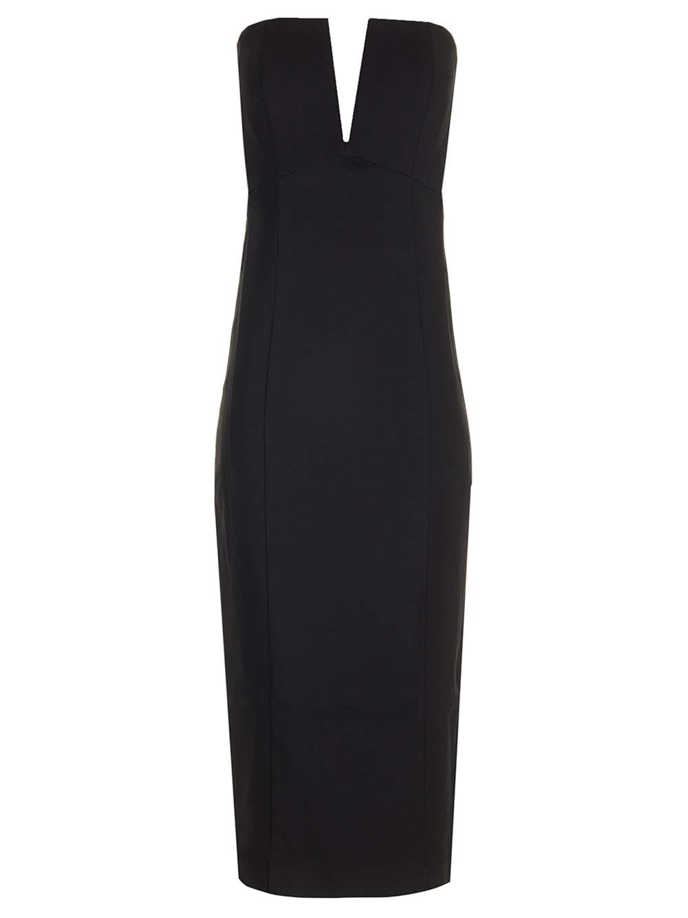 Shop Roland Mouret Stretch Midi Dress In Black