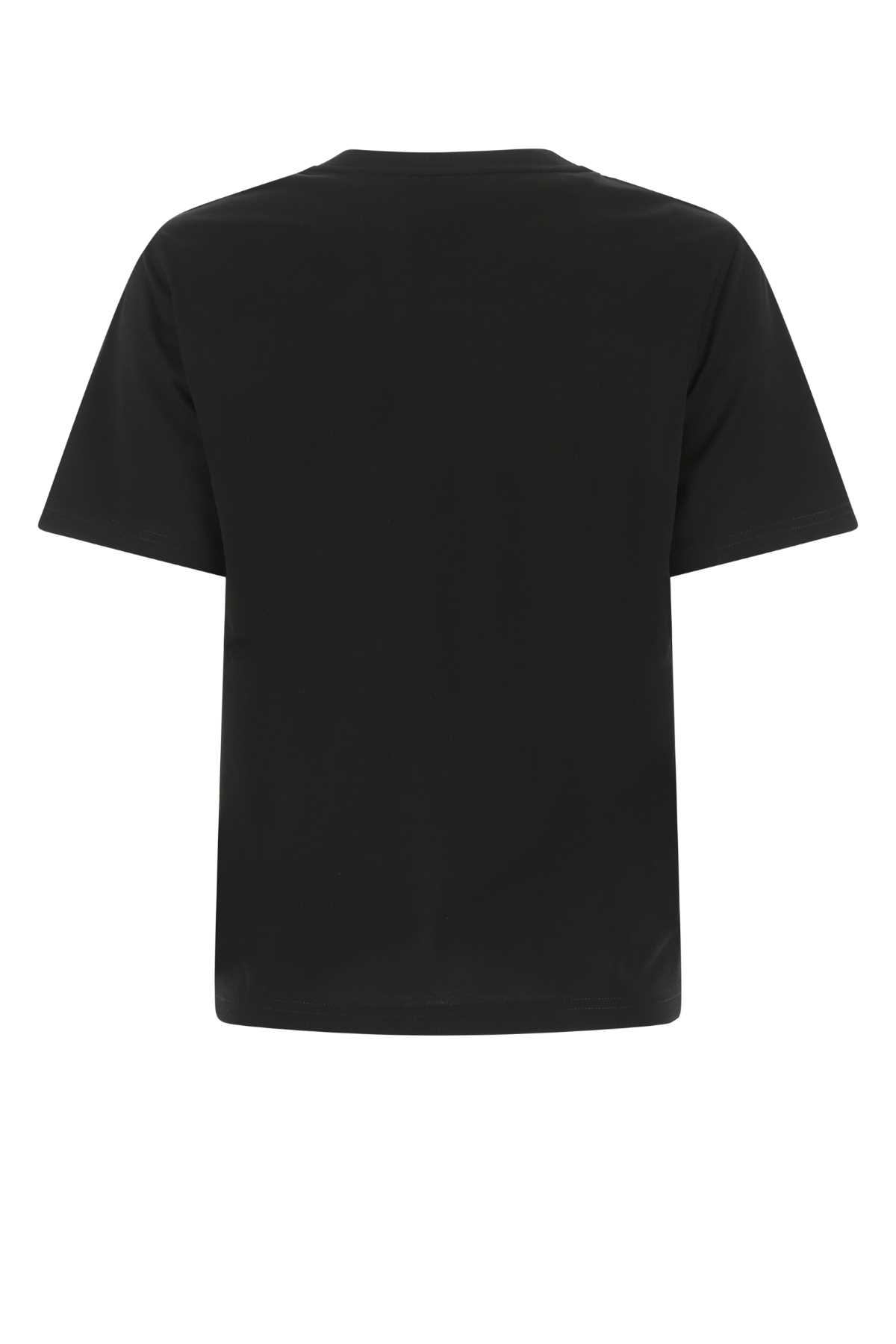 Shop Burberry Black Cotton T-shirt In A1189
