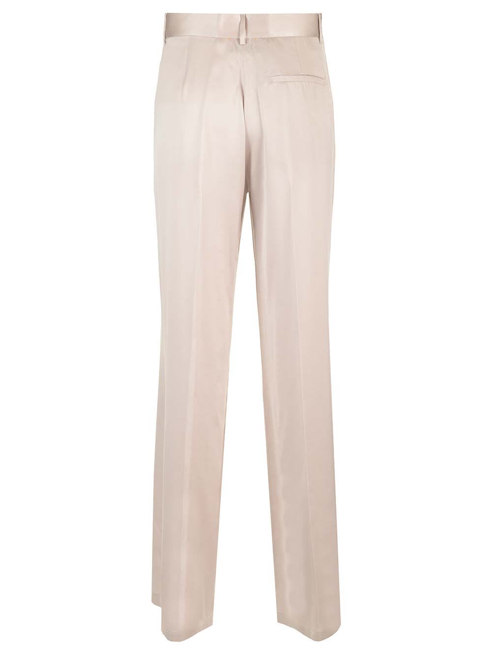 Shop Forte Forte Silk Satin Trousers In Rose