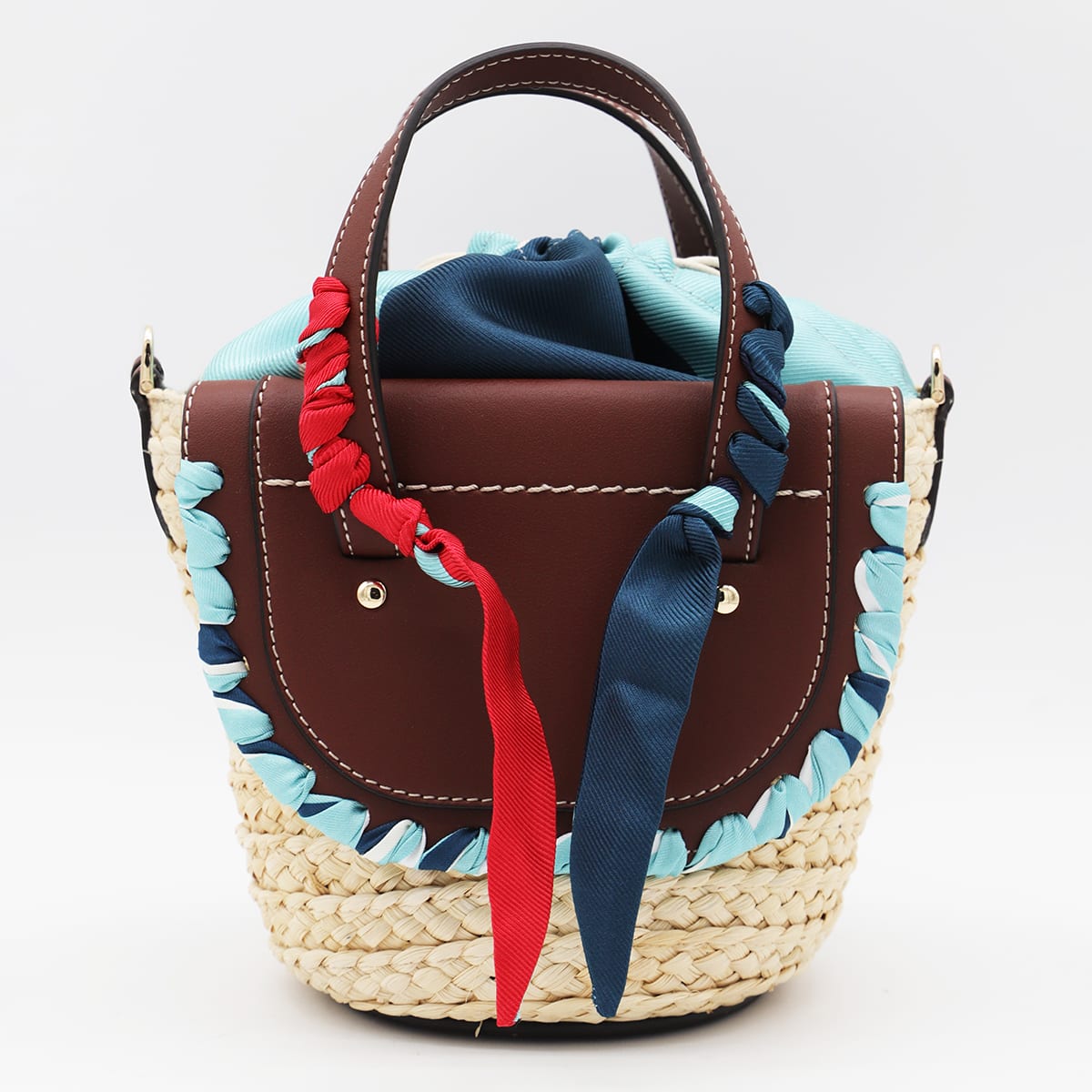 Cuba Lab Brown Leather Habanera Silk Satchels Bag