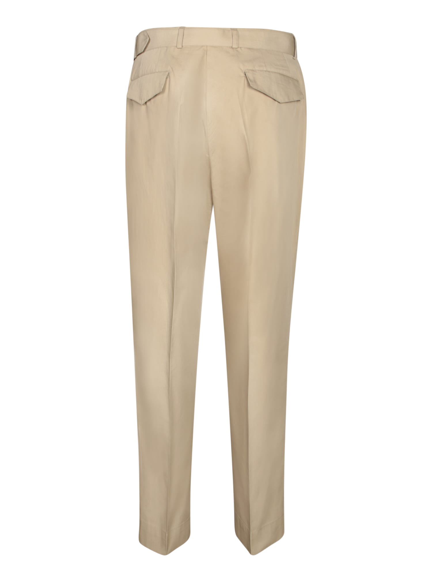 OFFICINE GENERALE OWEN POPLIN COTTON PANTS IN BEIGE