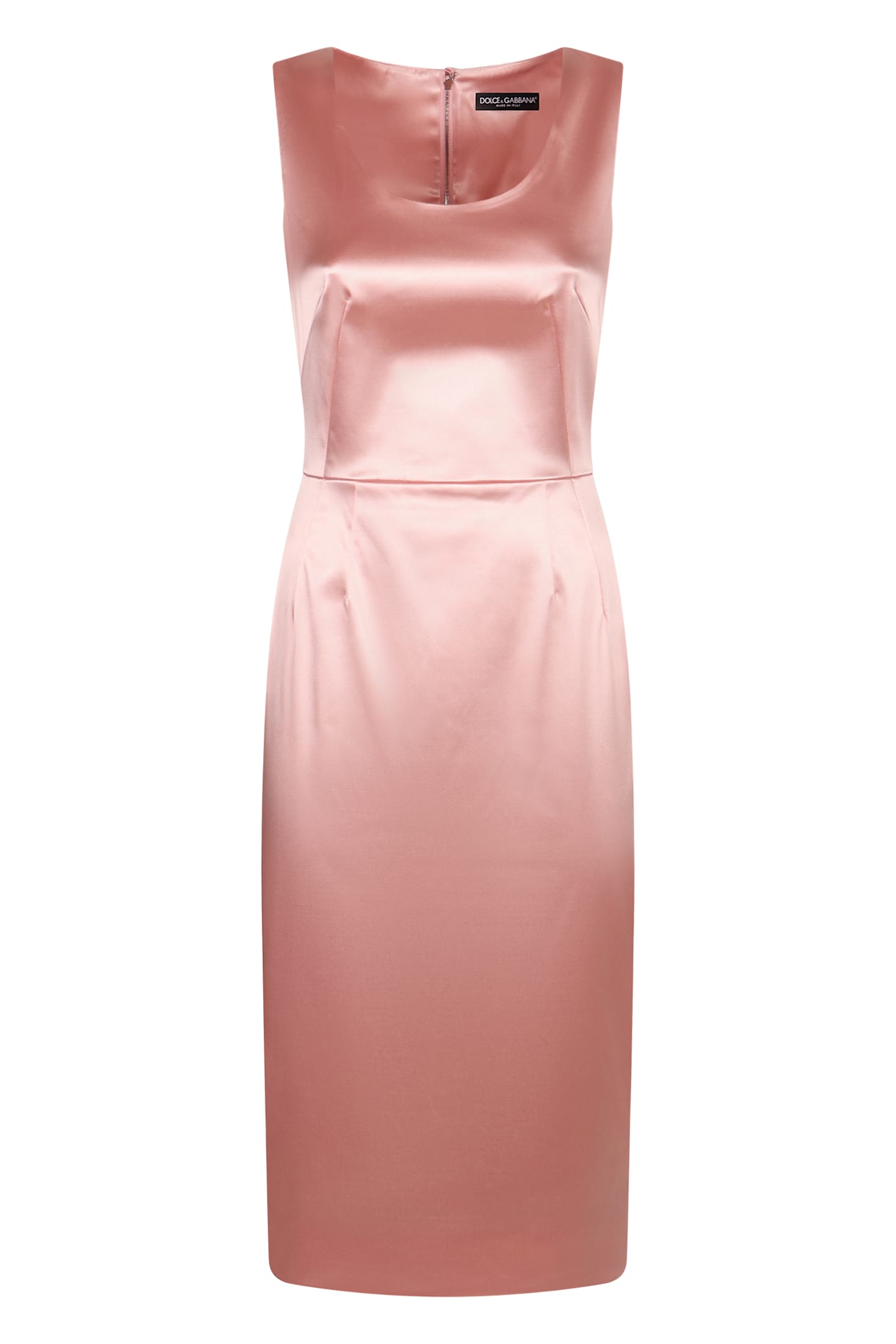 Dolce & Gabbana Satin Midi Dress In Pink