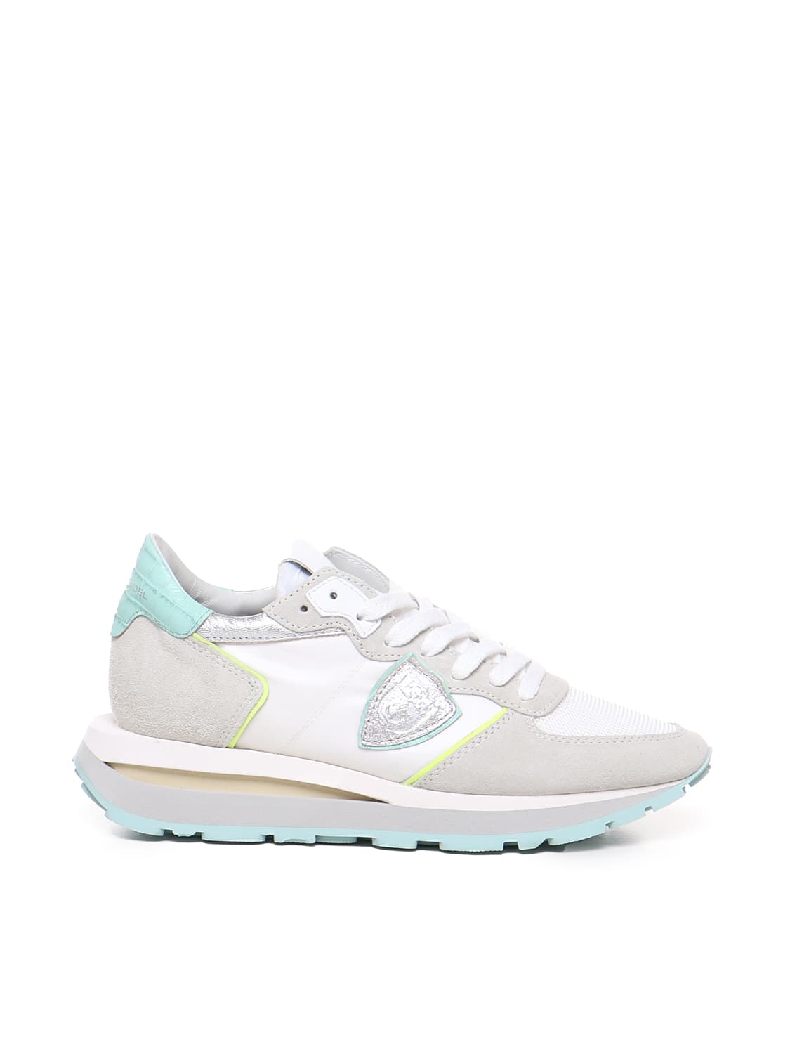 Shop Philippe Model Low Tropez Haute Sneakers In White, Light Blue