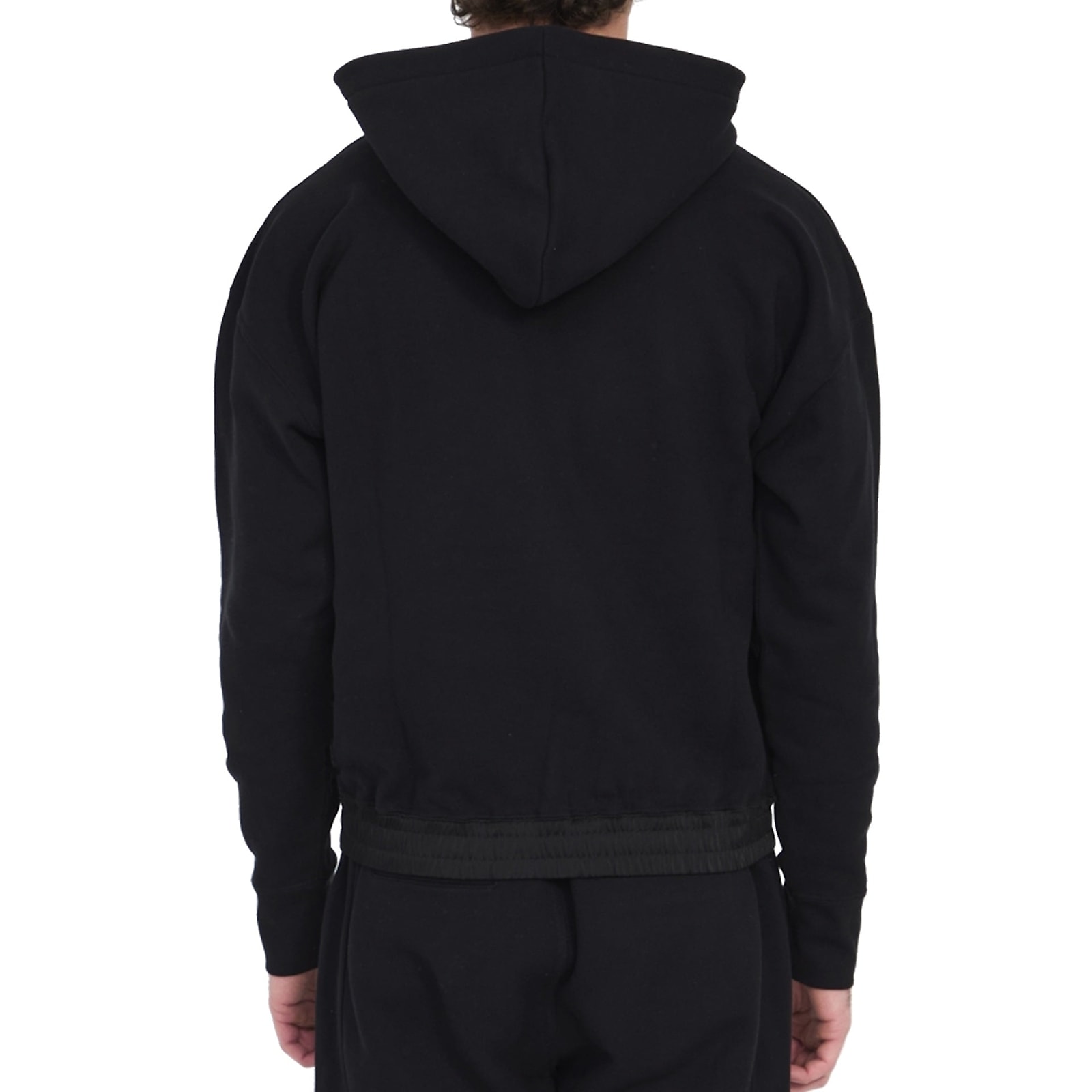 Shop Saint Laurent Hooded Cotton Sweatshirt In Black