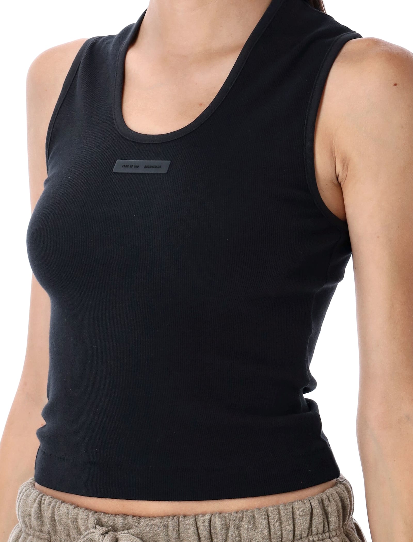 Fear Of God Rib Knit Essential Tank Top In Black