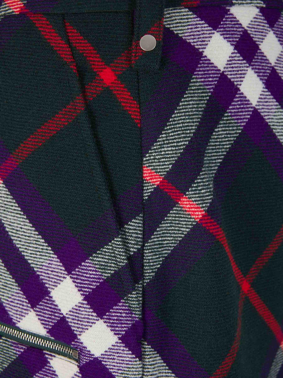 Shop Burberry Plaid-check Straight-leg Trousers In Multicolour