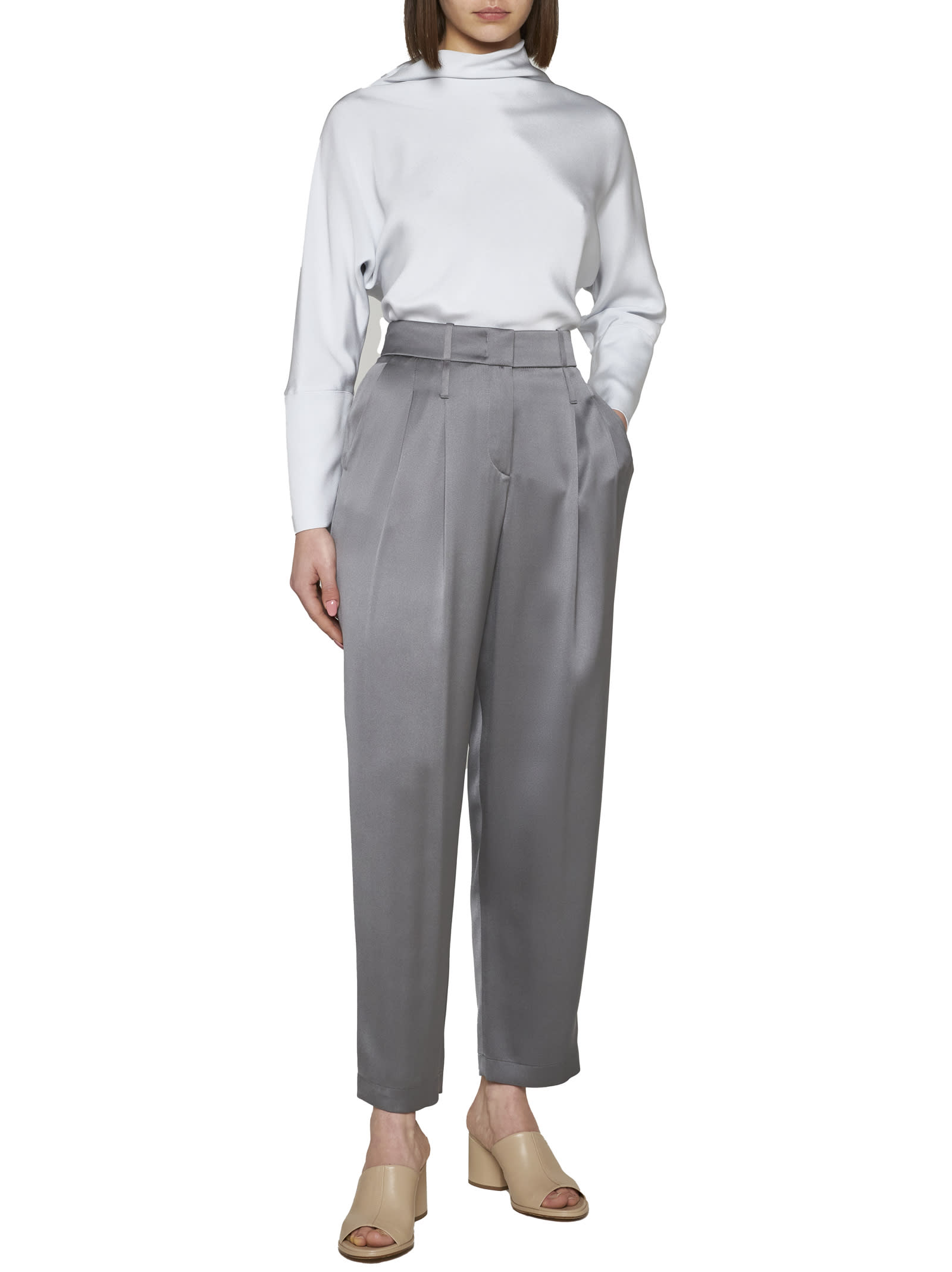 Shop Giorgio Armani Pants In Grey