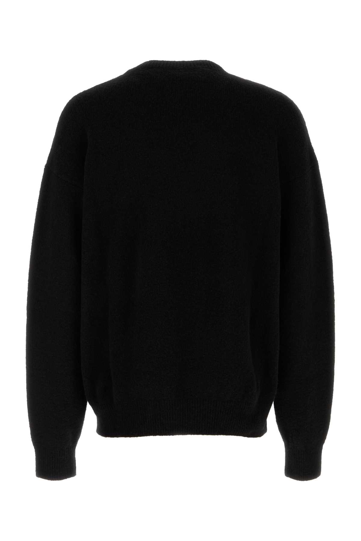 Shop Palm Angels Black Stretch Wool Blend Sweater In 1003