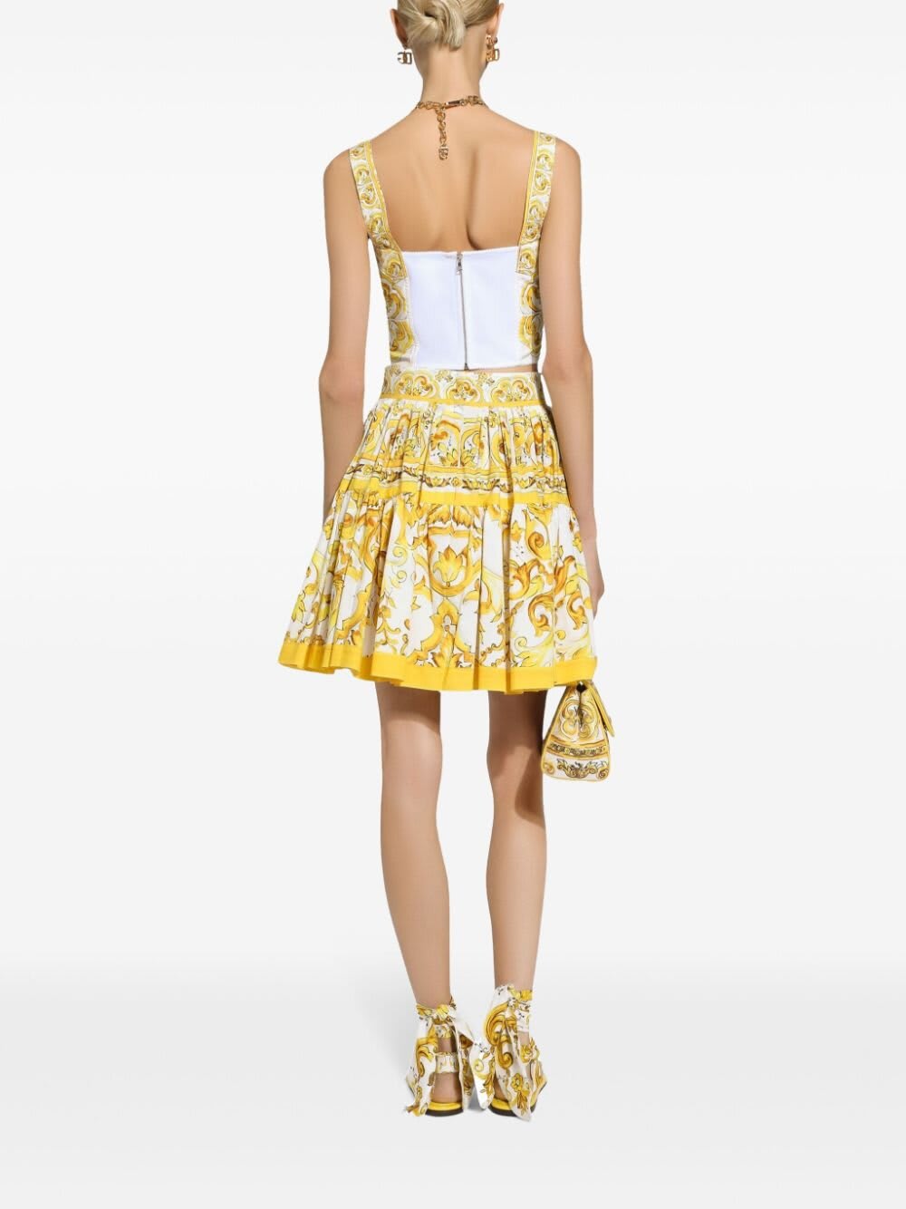 Shop Dolce & Gabbana Bustier St Maiolica In Tn Giallo