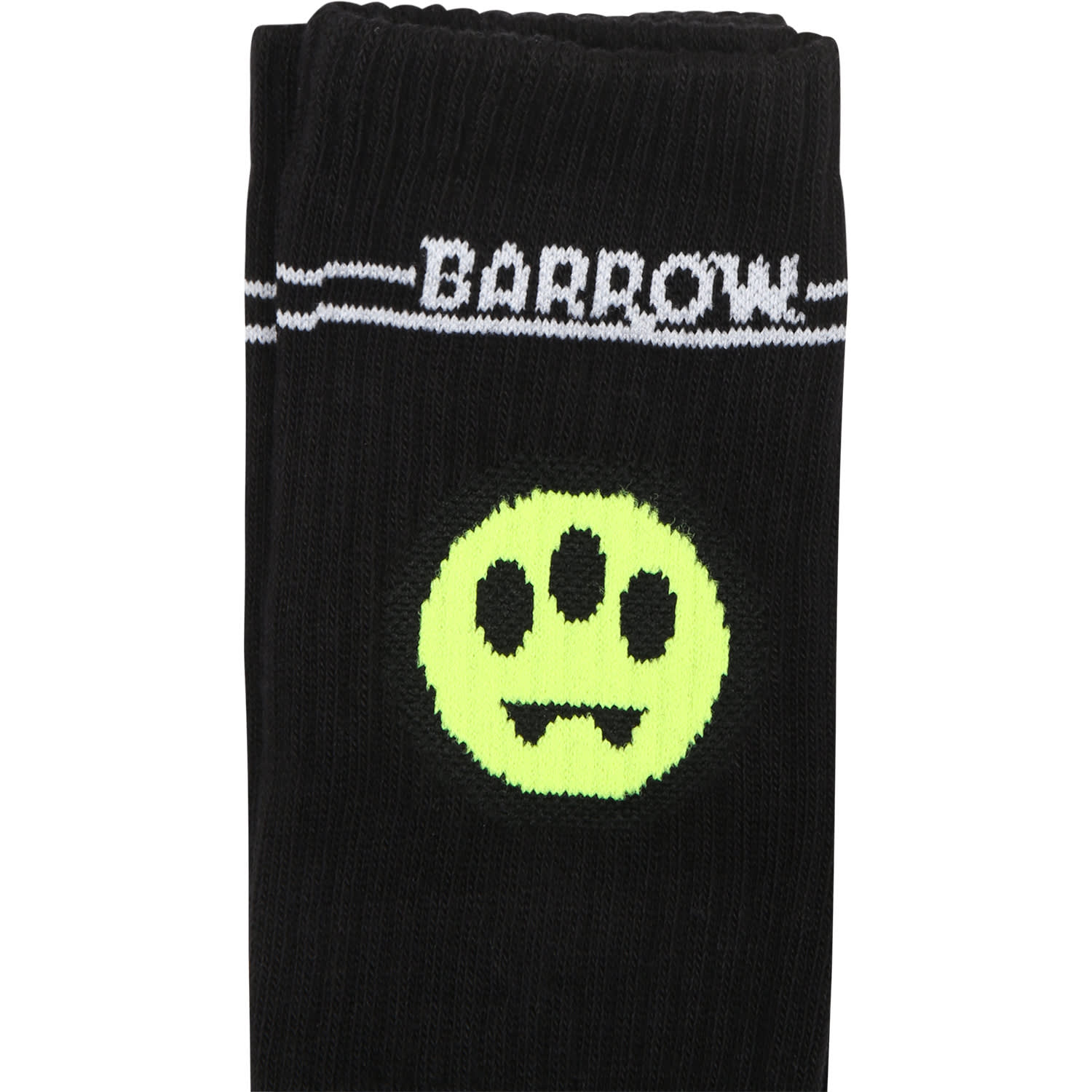 Shop Barrow Black Socks For Kids With Smiley In Nero/black