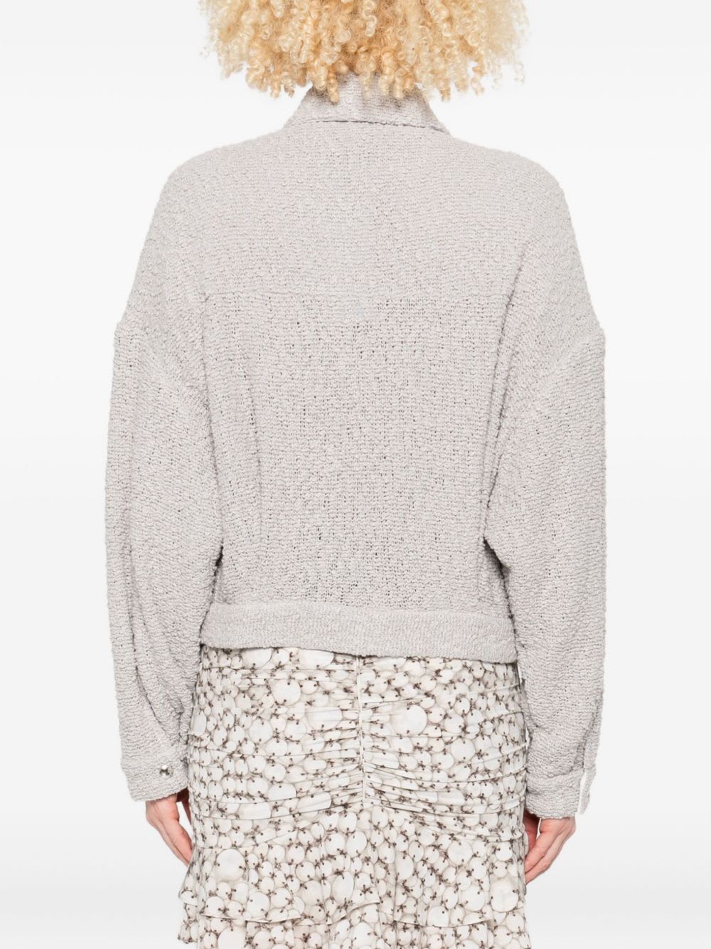 Iro Pabli Textured Weave Cotton Jacket With Patch Pockets In Gray