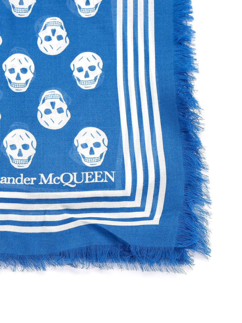 Shop Alexander Mcqueen Skull Scarf In Blue