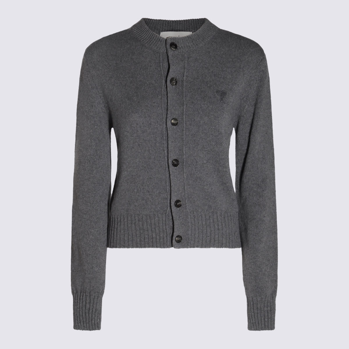 Shop Ami Alexandre Mattiussi Black Wool Knitwear In Grey