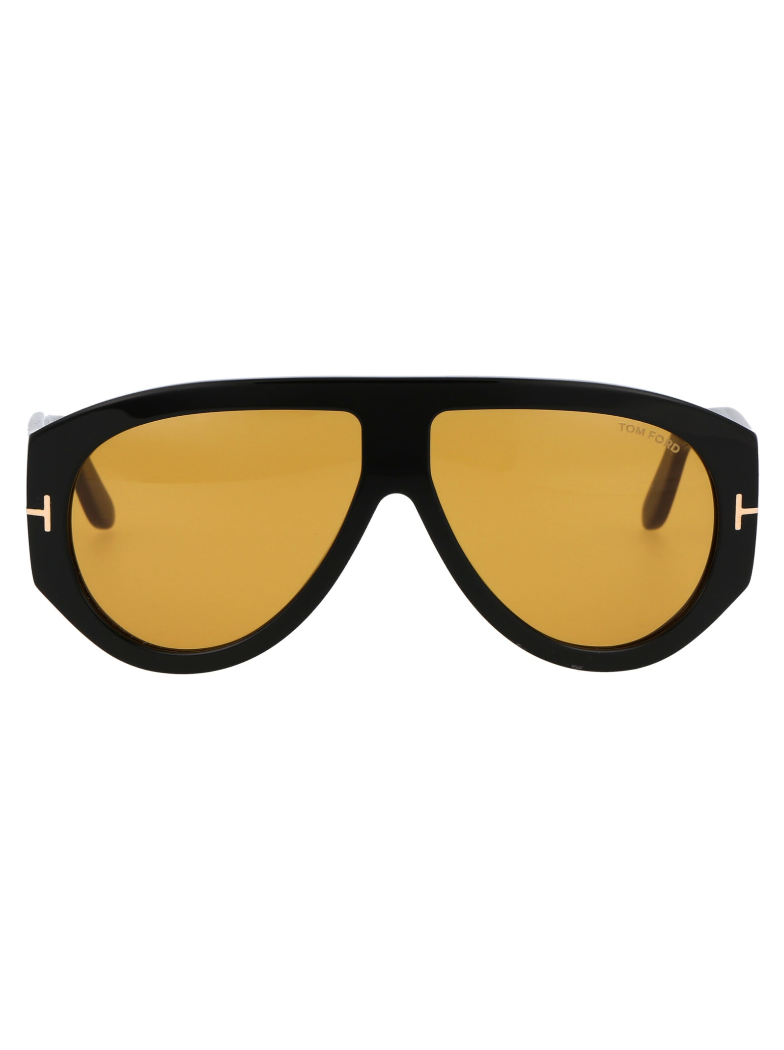 Tom Ford Black Bronson Sunglasses In 01e Nero Lucido / Marrone