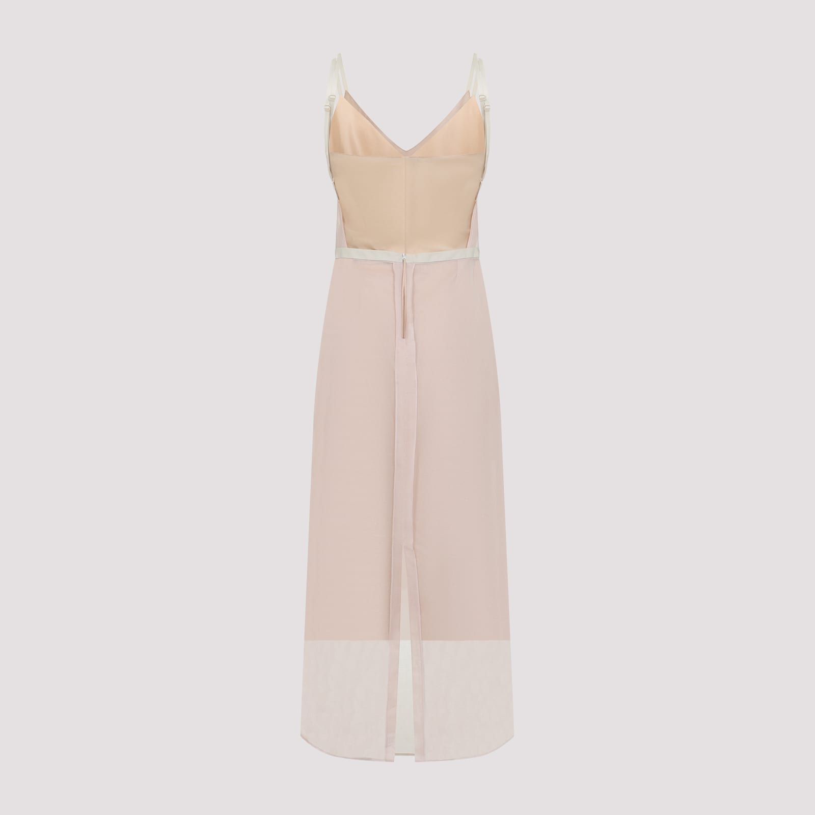 Shop Carven Silk Long Dress In Peony